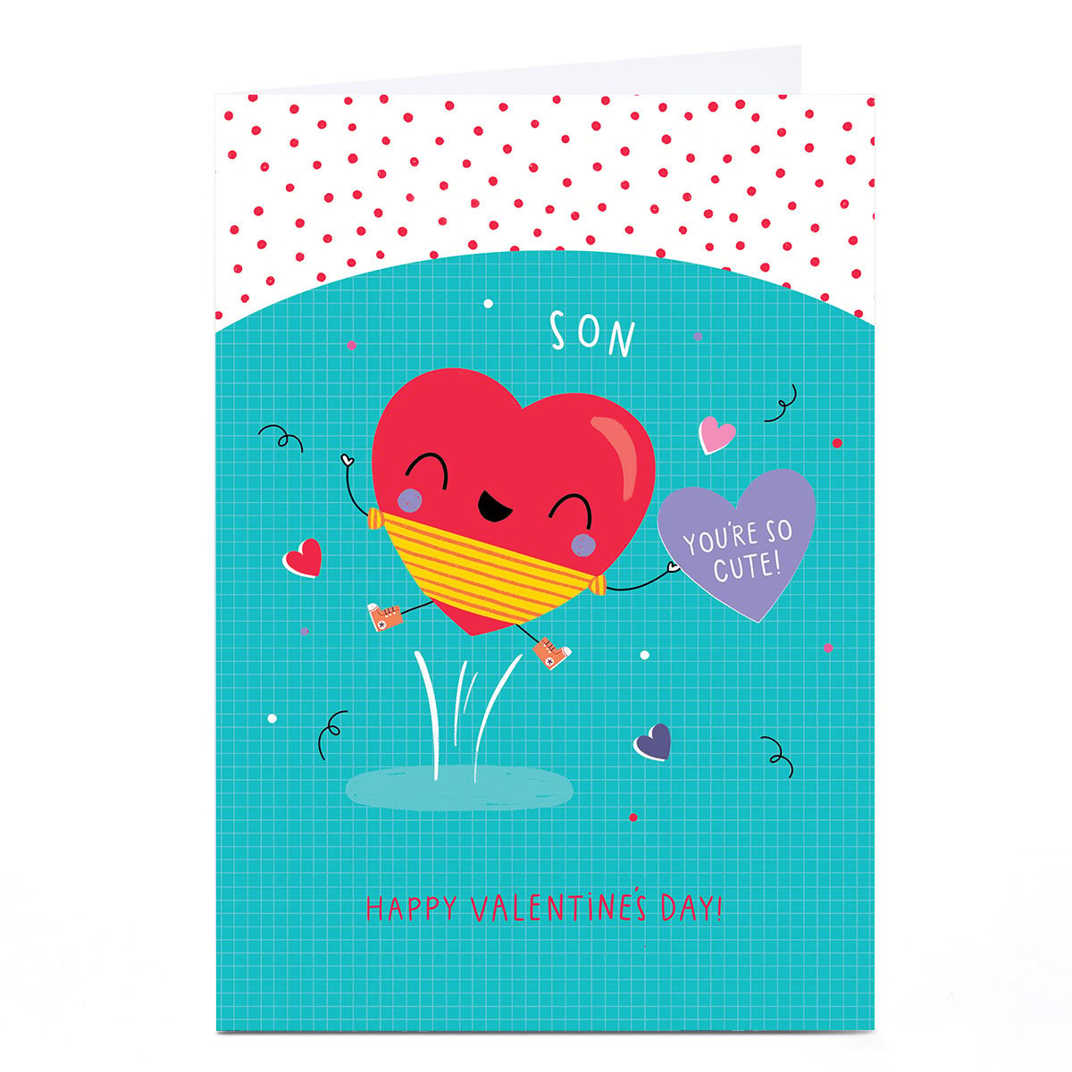 Personalised Valentine's Day Card - You're So Cute Heart, Son