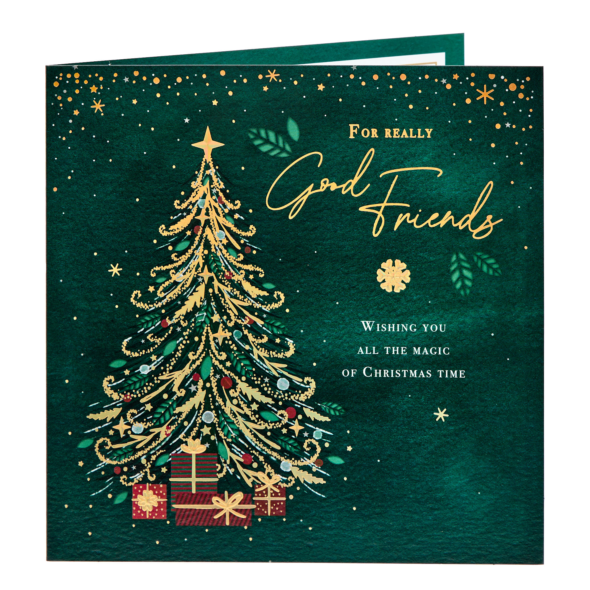 Friends Dark Green Tree Christmas Card