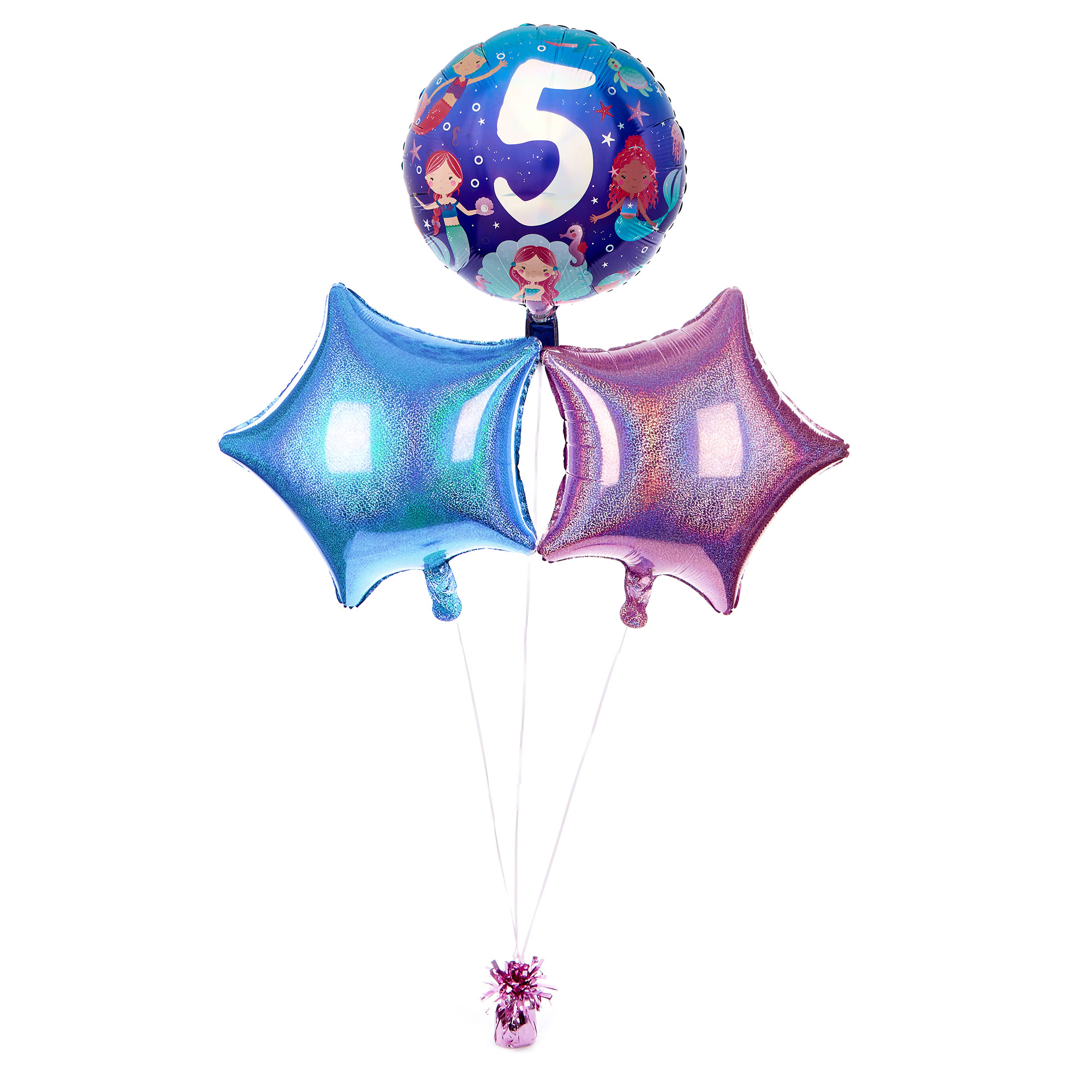 Mermaids 5th Birthday Balloon Bouquet - DELIVERED INFLATED!