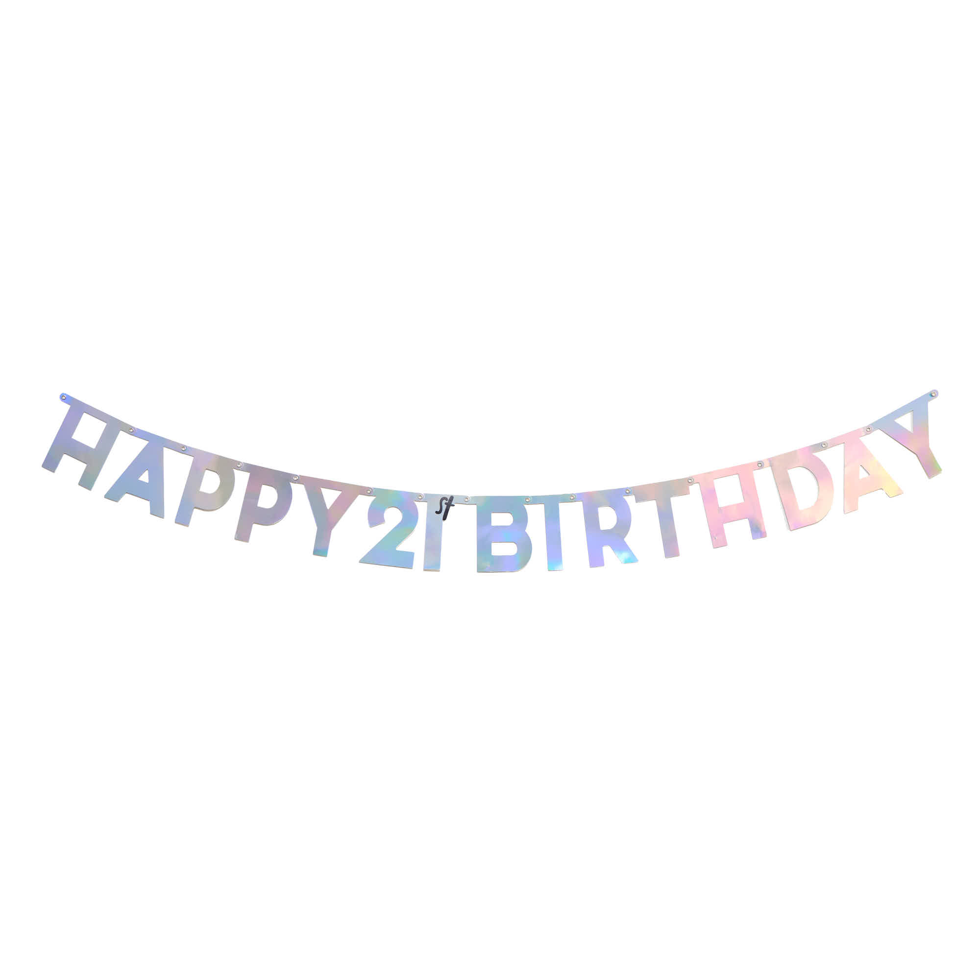 Silver Happy 21st Birthday Letter Banner