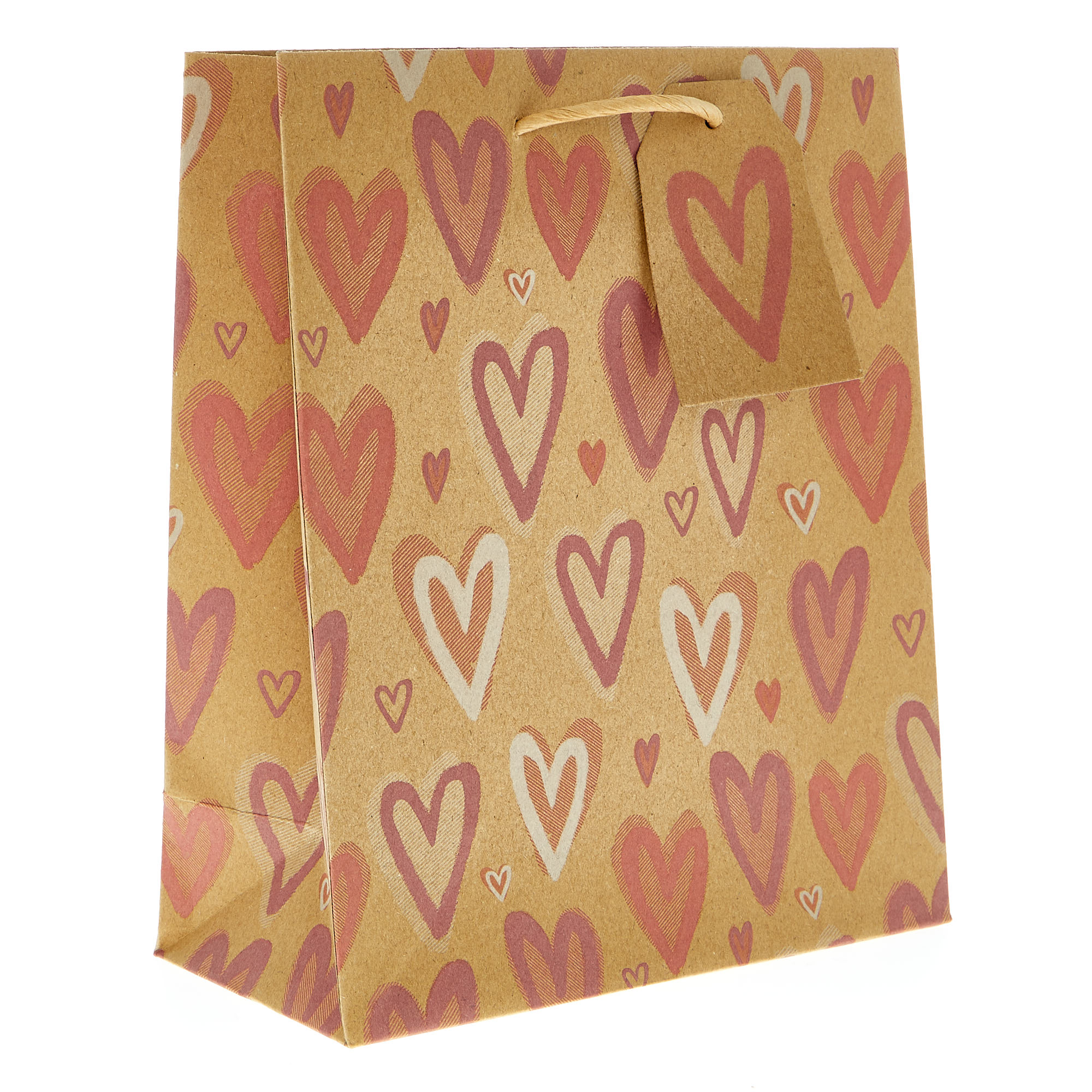 Buy Kraft Hearts Medium Portrait Gift Bag for GBP 1.29 | Card Factory UK