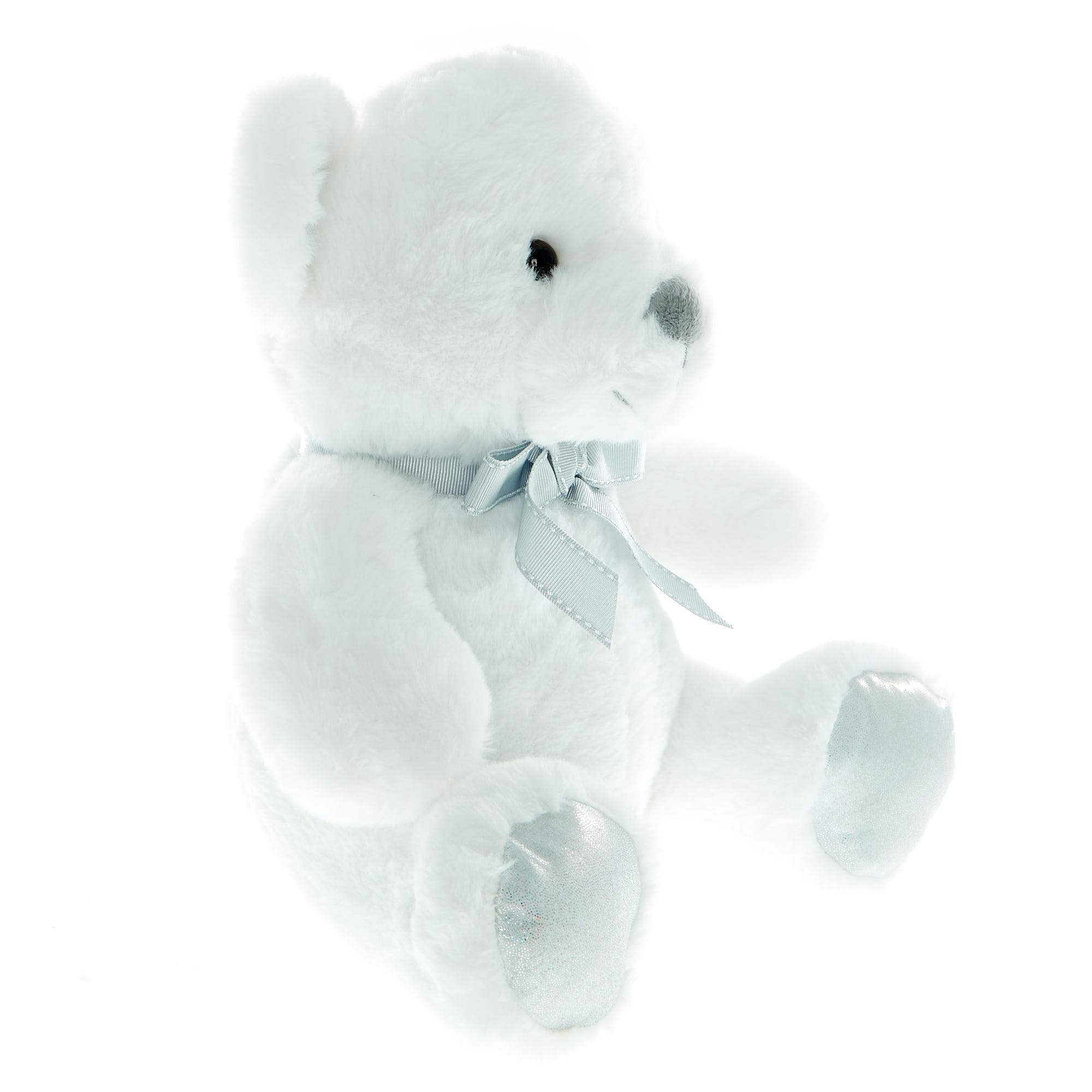 Medium White Sparkle Bear Soft Toy