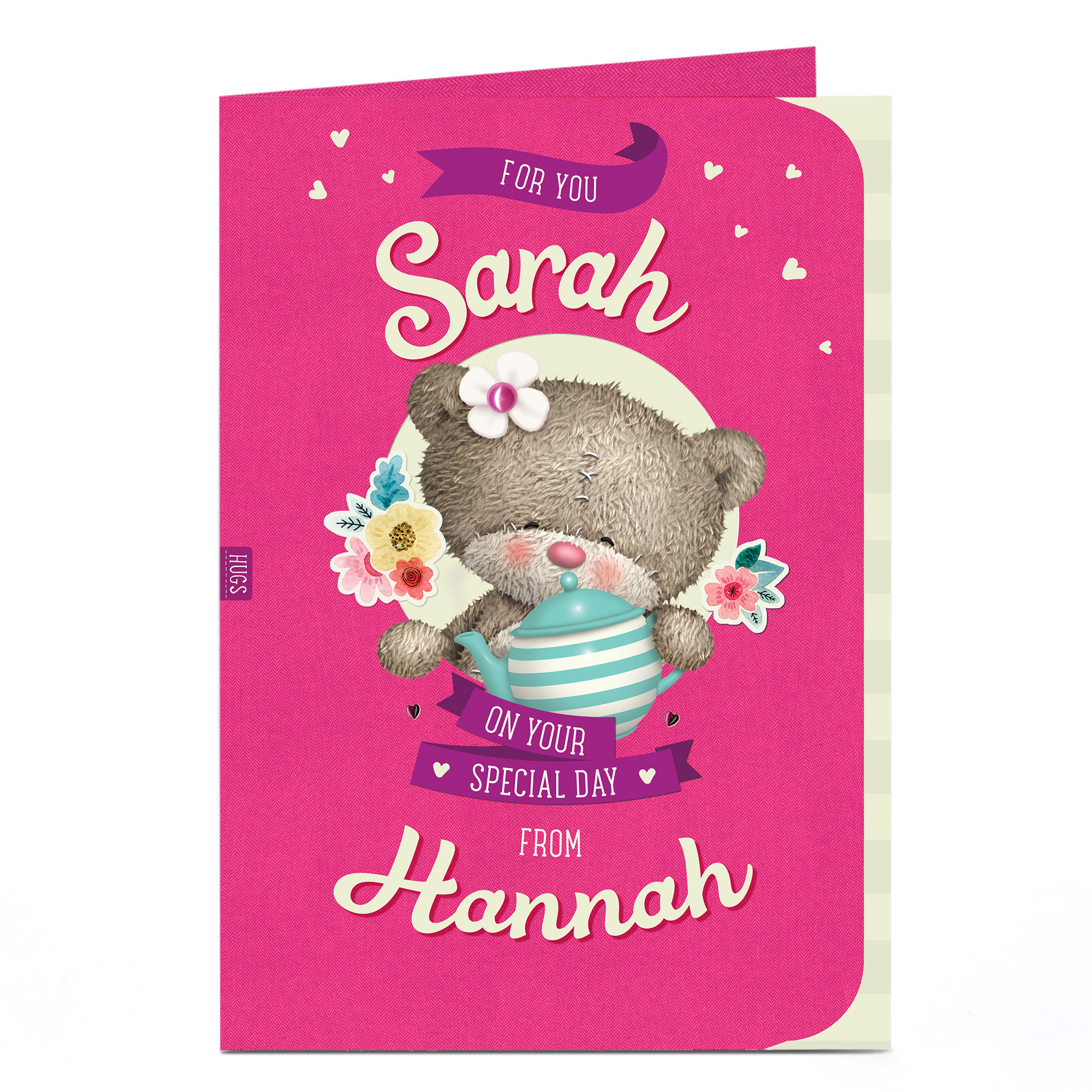 Personalised Hugs Bear Card - Teapot