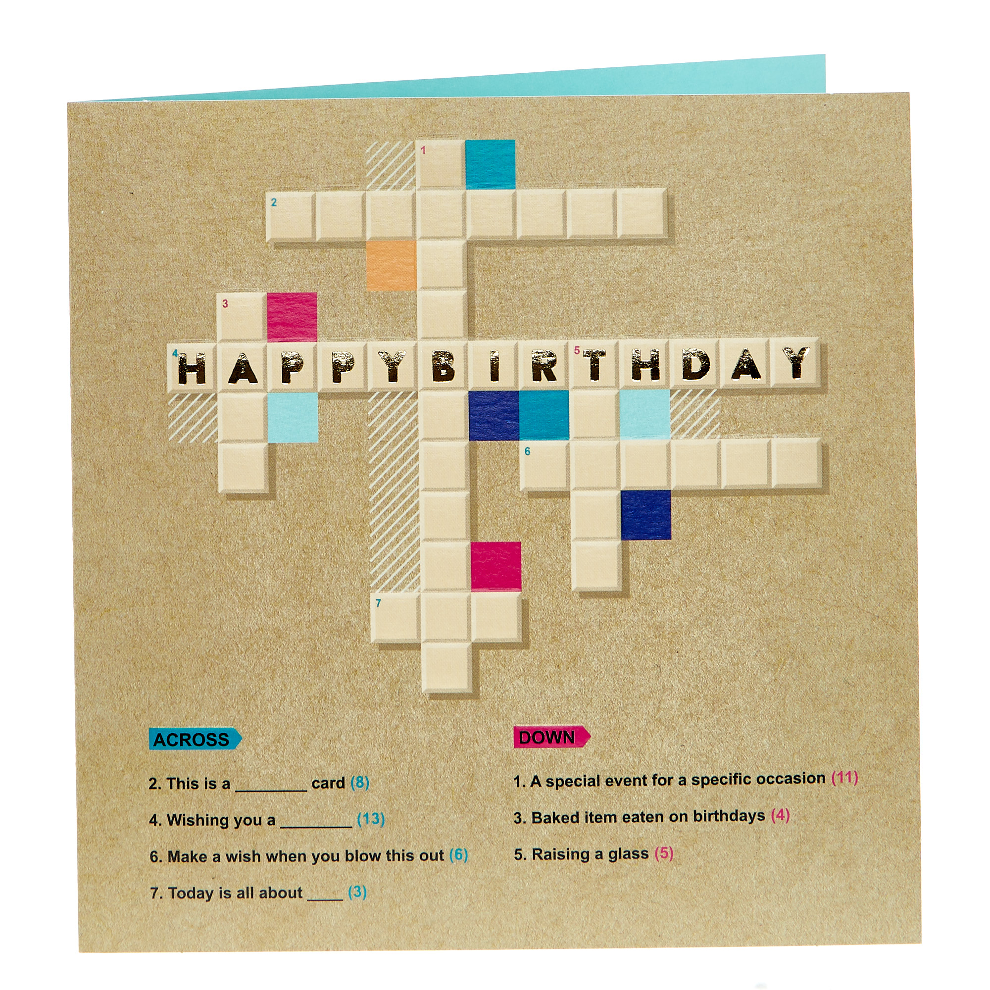 Buy Birthday Card - Birthday Crossword for GBP 0.99 | Card Factory UK