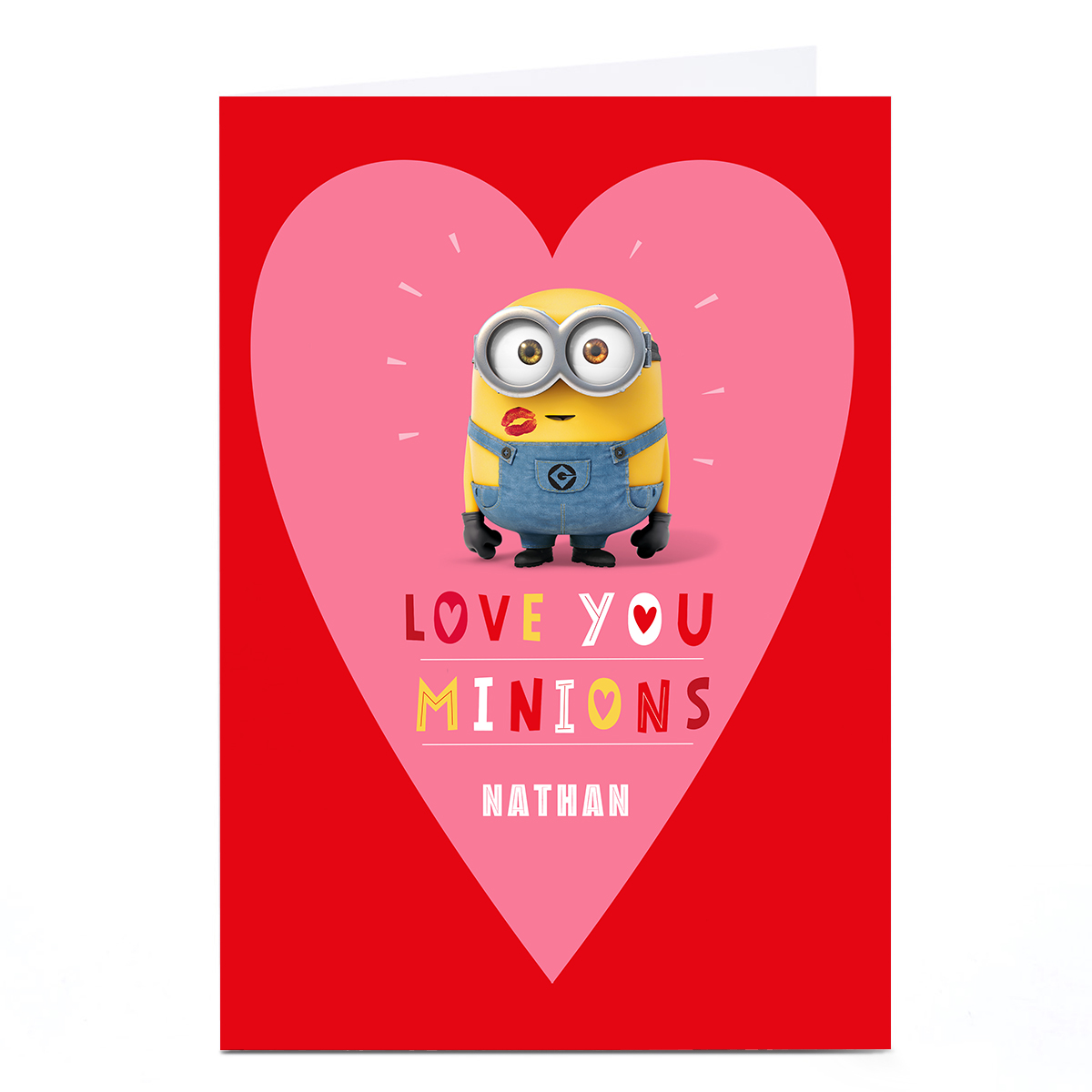 Personalised Minions Valentine's Day Card - Love You Minions, Any Name