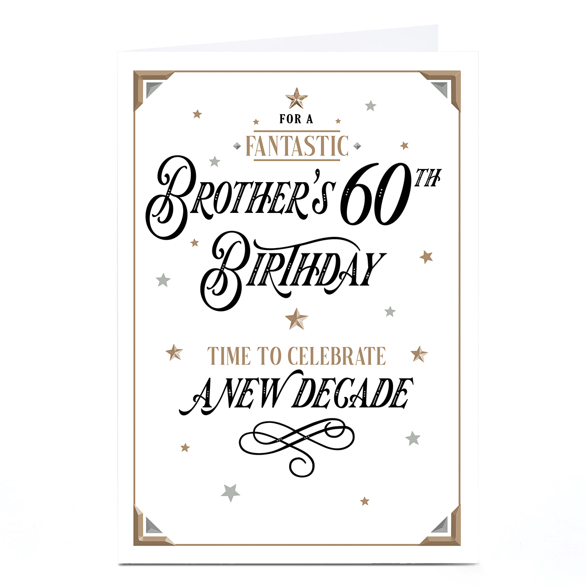 Personalised 60th Birthday Card - Celebrate a New Decade, Brother