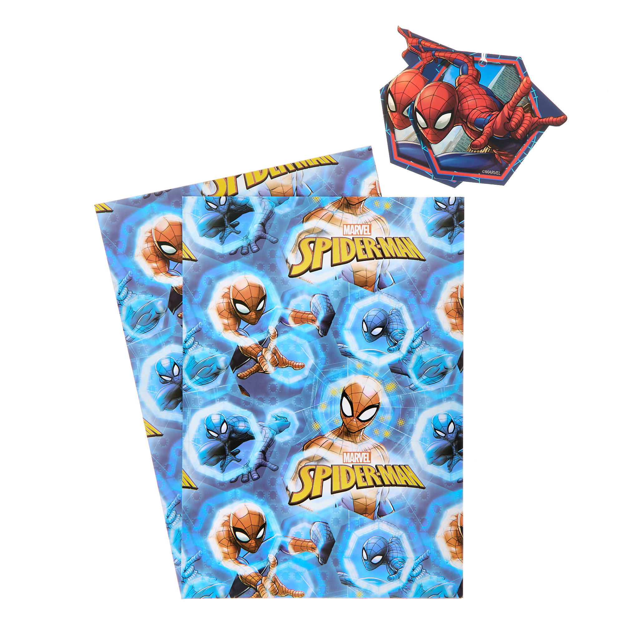 Spider-Man Wrapping Paper - 2 Sheets & 2 Tags