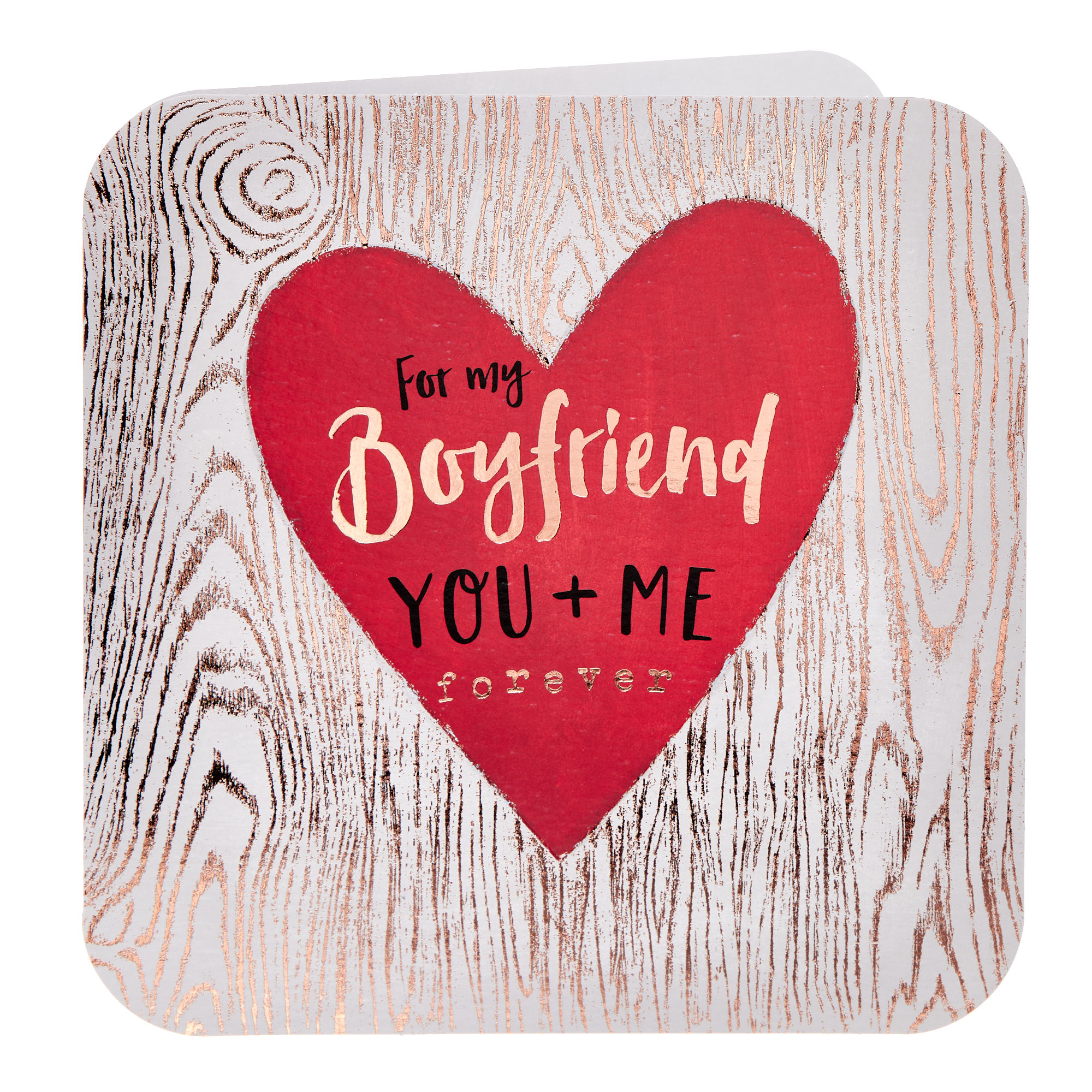 Boyfriend Wooden Effect Heart Valentine's Day Card