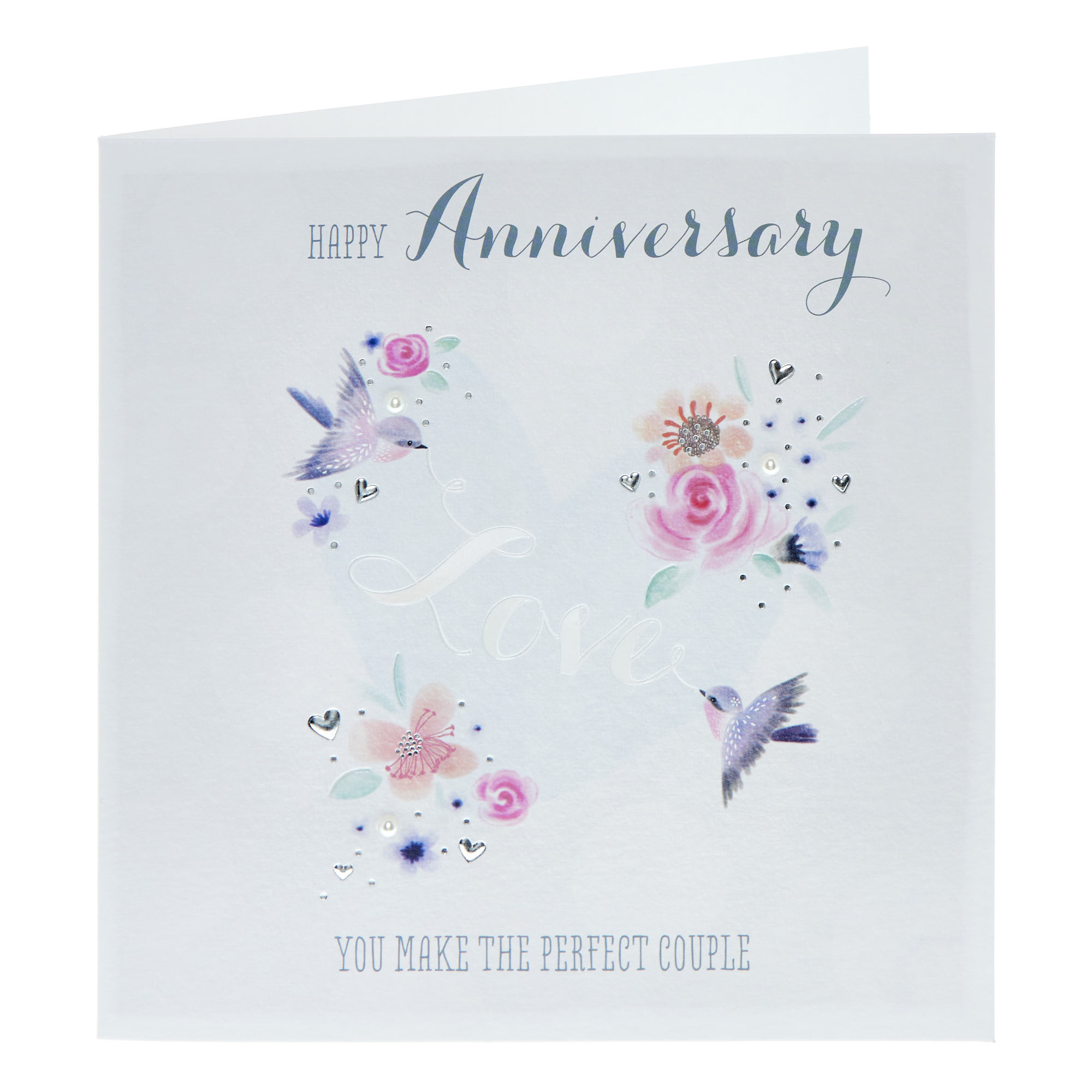 Perfect Couple Swallows Wedding Anniversary Card