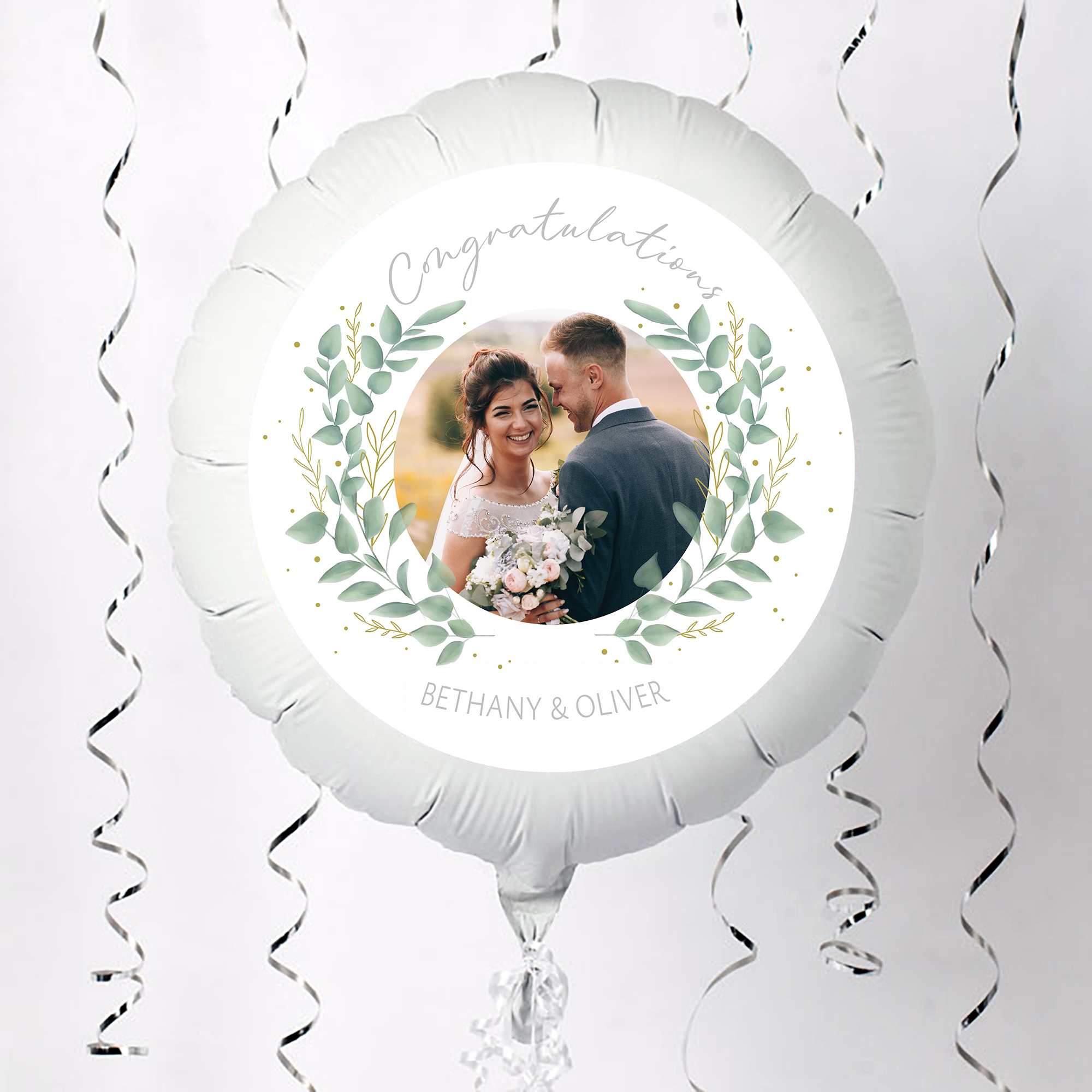 Photo Upload Large Helium Balloon - Foliage Border