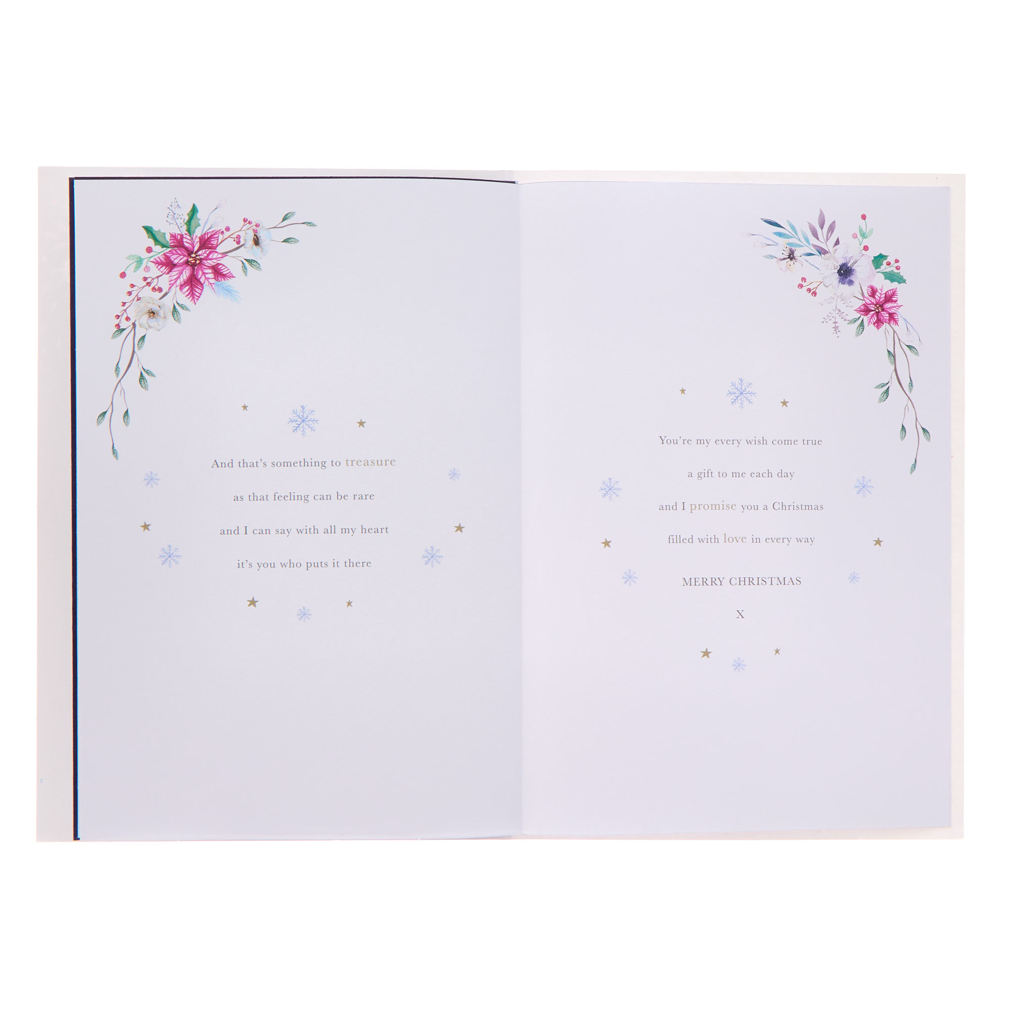 Partner Purple Flowers Words To Cherish Christmas Card