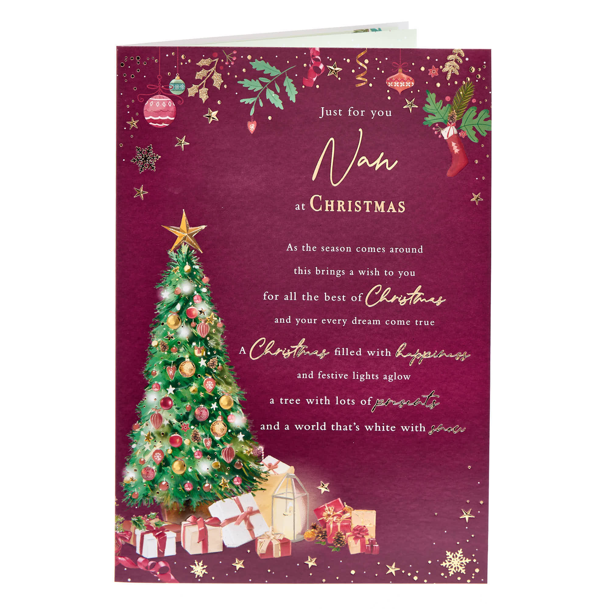 Nan Gifts Under The Tree Christmas Card