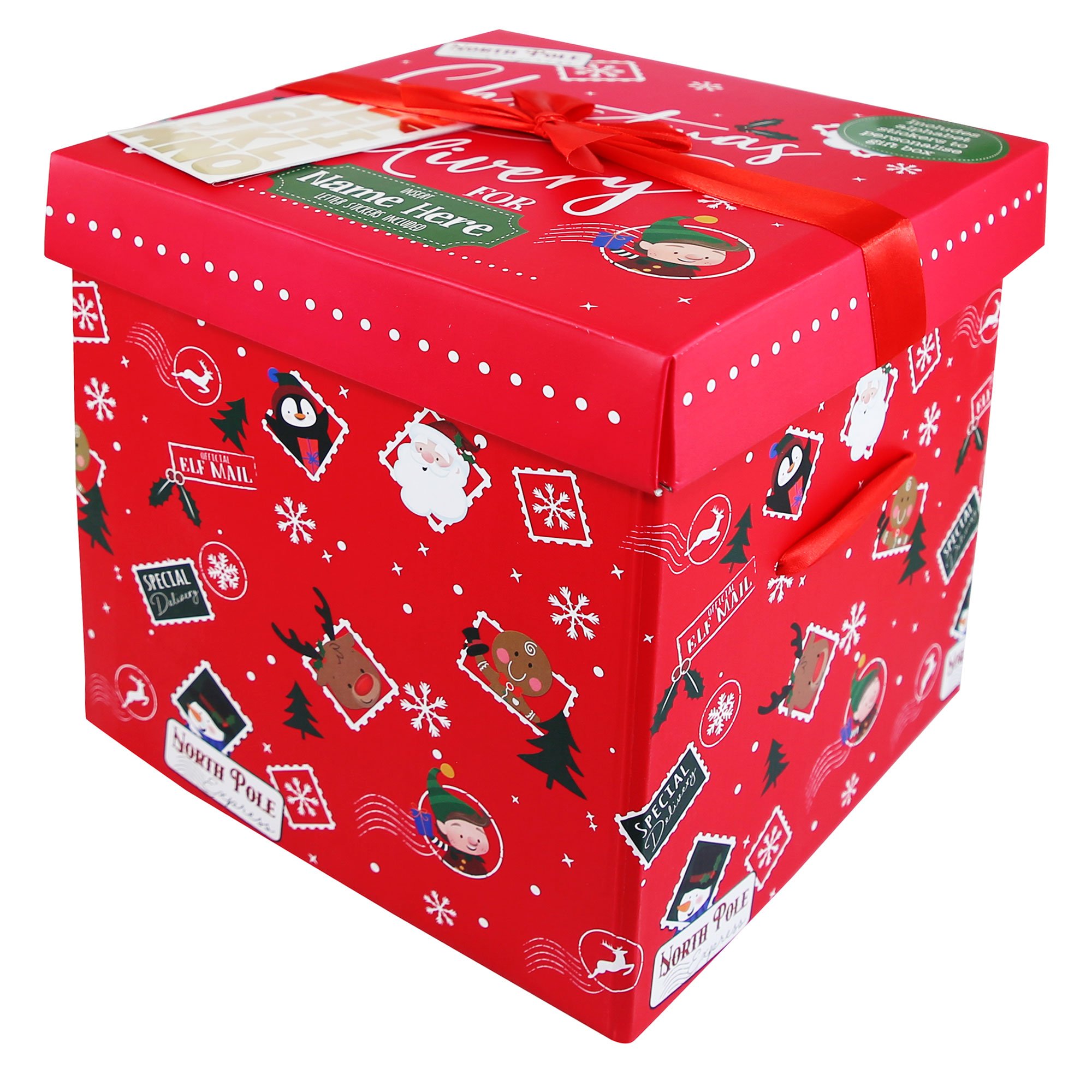 Buy Flat Packed Christmas Gift Box With Stickers for GBP 4.49 | Card ...