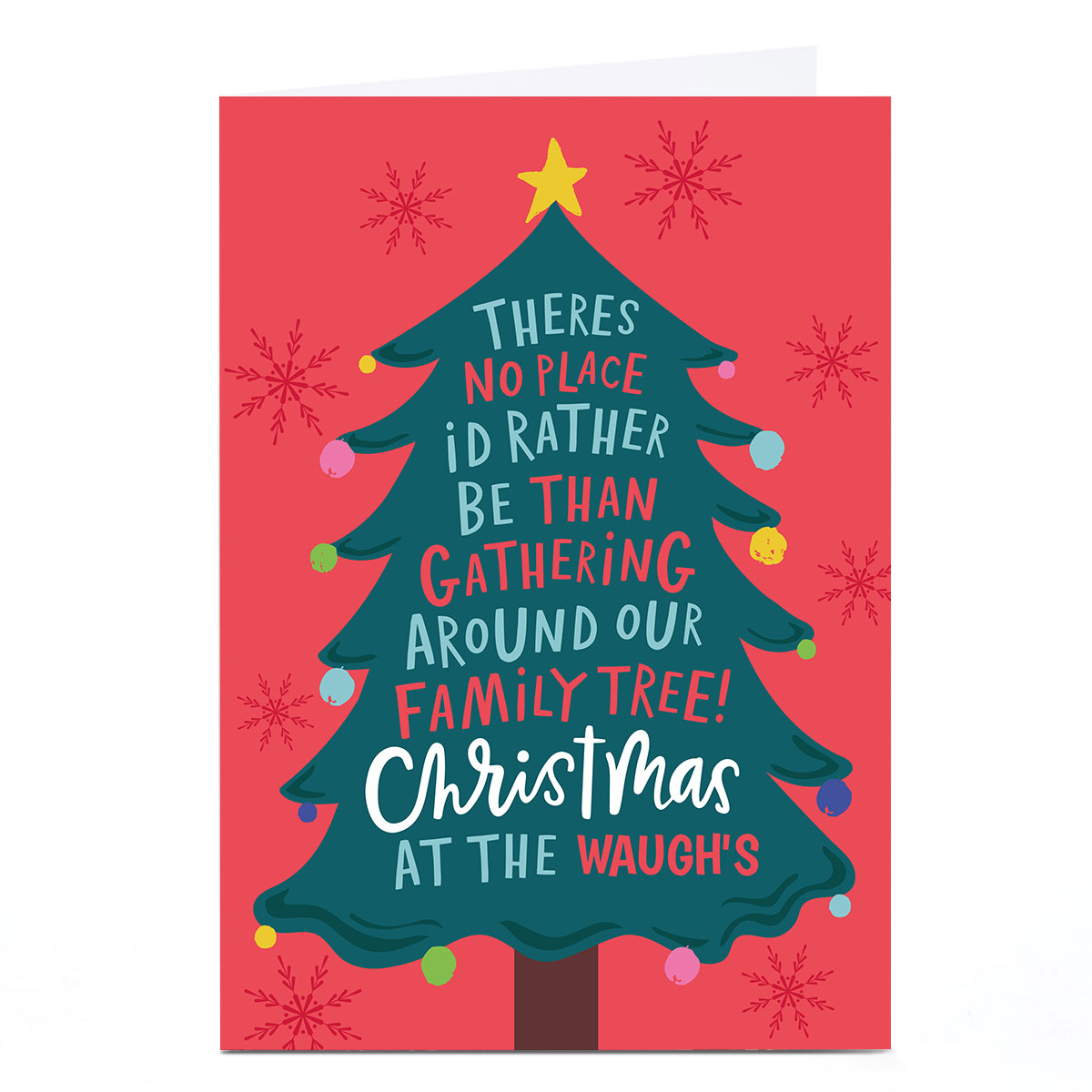 Personalised Dotty Black Designs Christmas Card - Around the Christmas Tree