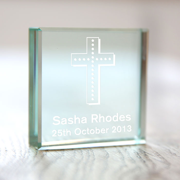 Personalised Engraved Glass Token - Baby's Christening