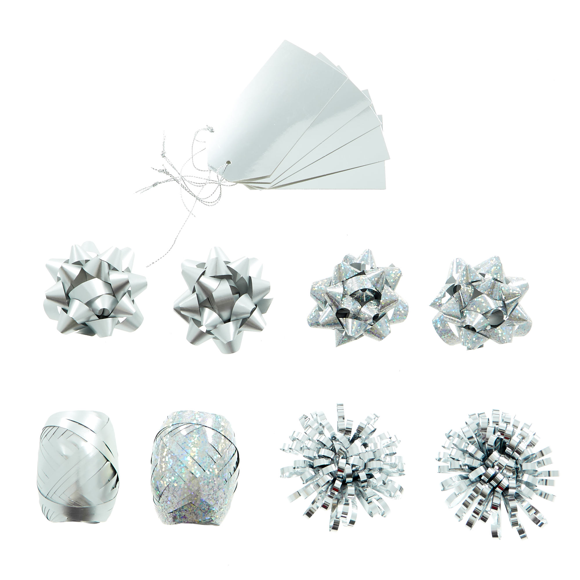 Luxury Silver Gift Wrap Accessories Pack