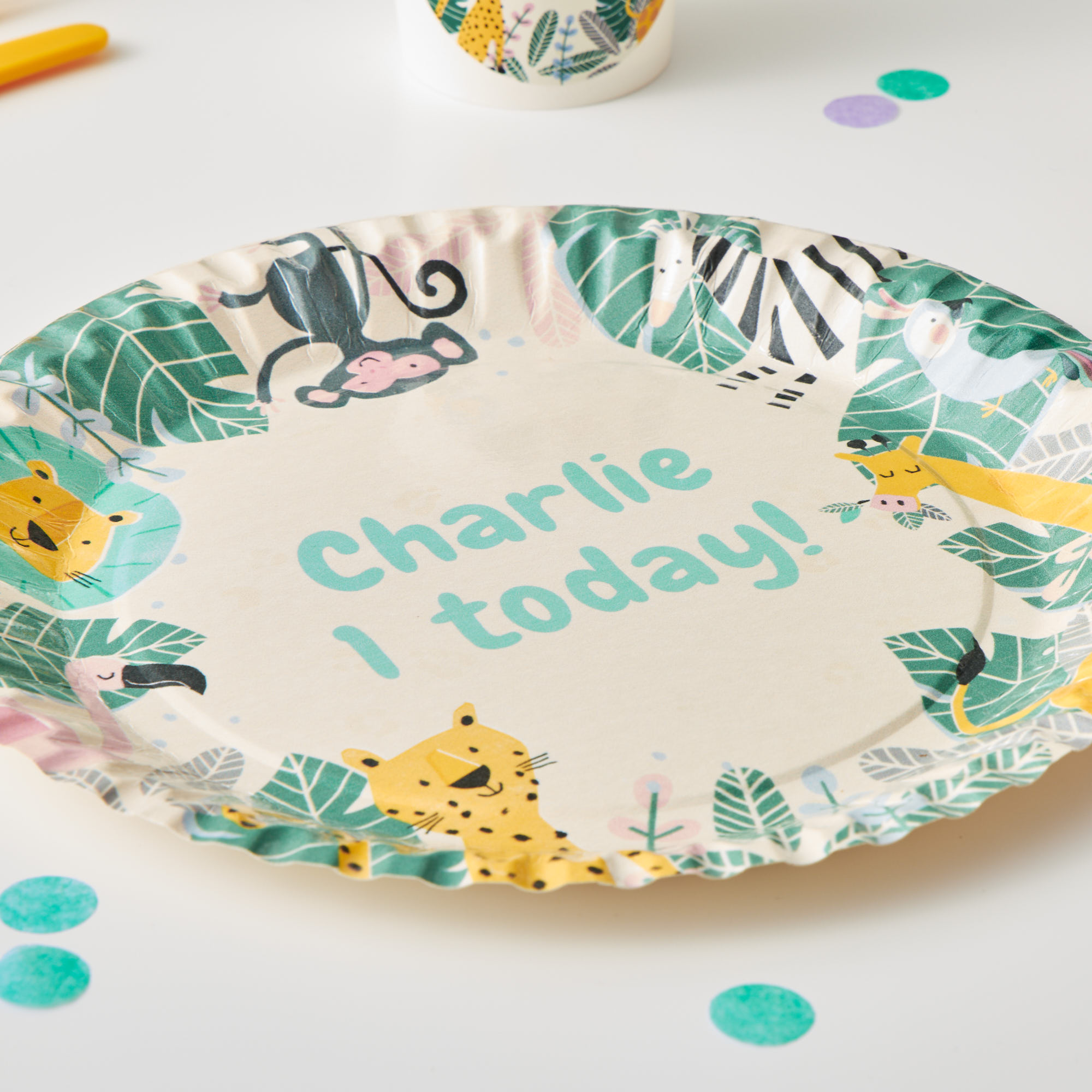 Jungle Animals Personalised Party Plate