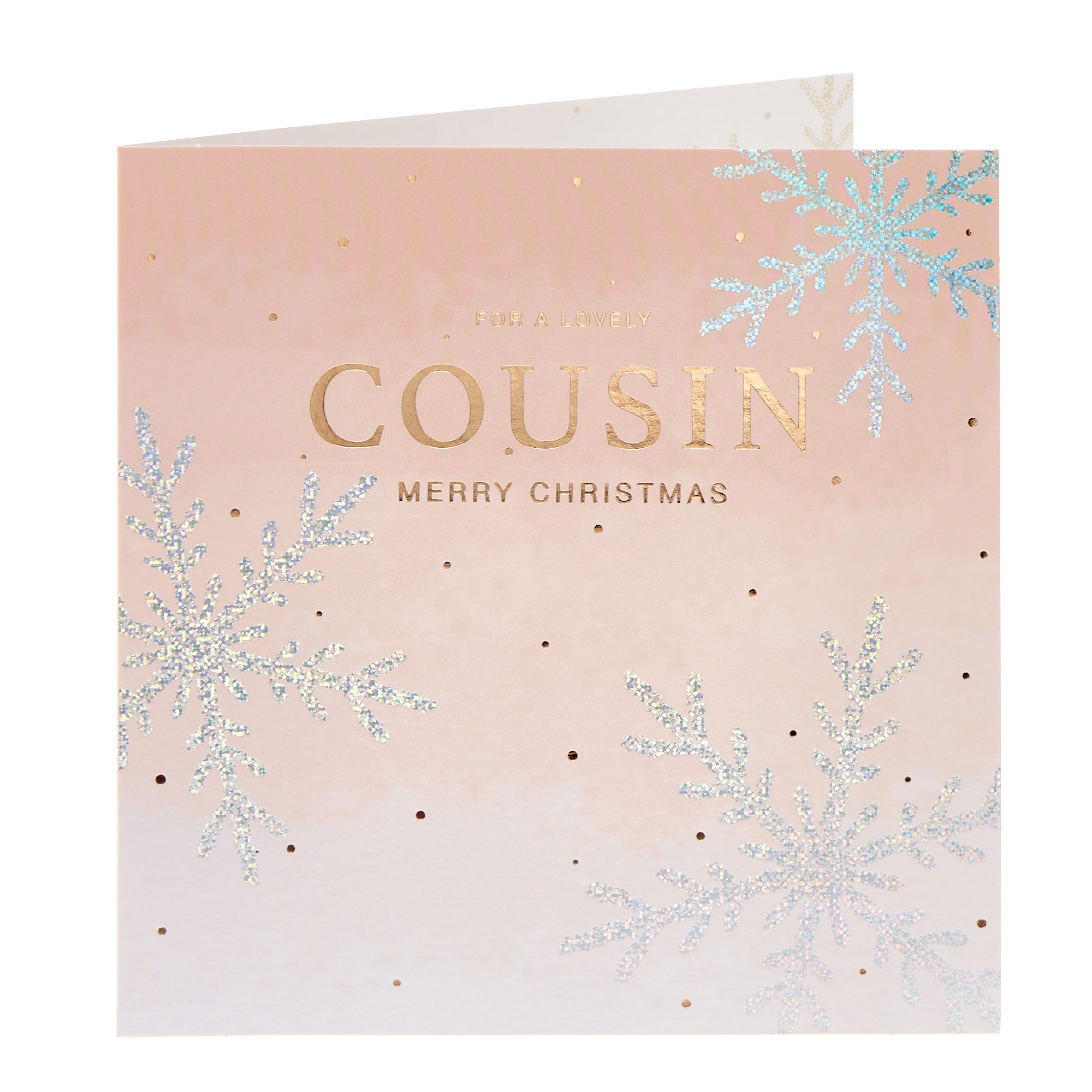 Lovely Cousin Snowflakes Christmas Card