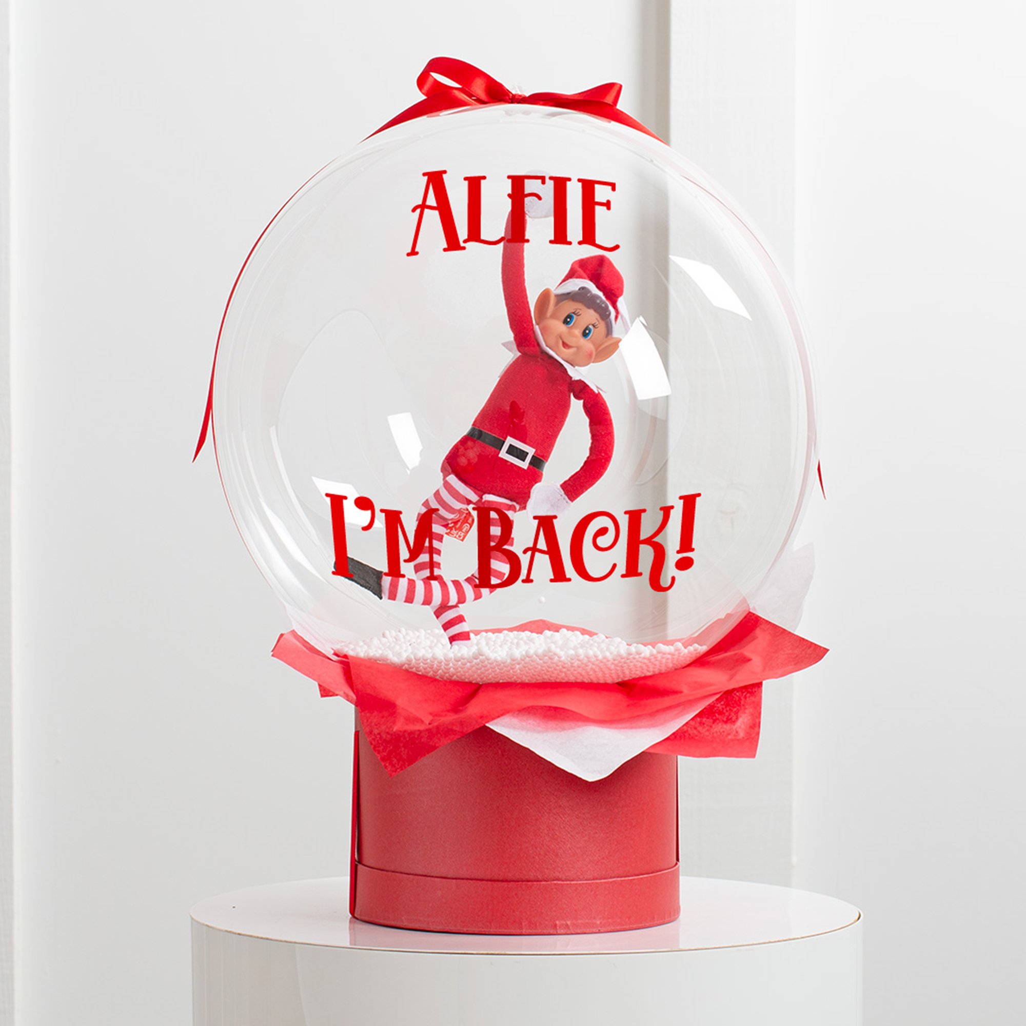 Personalised Elf on the Shelf in a Bubble Balloon - DELIVERED INFLATED!