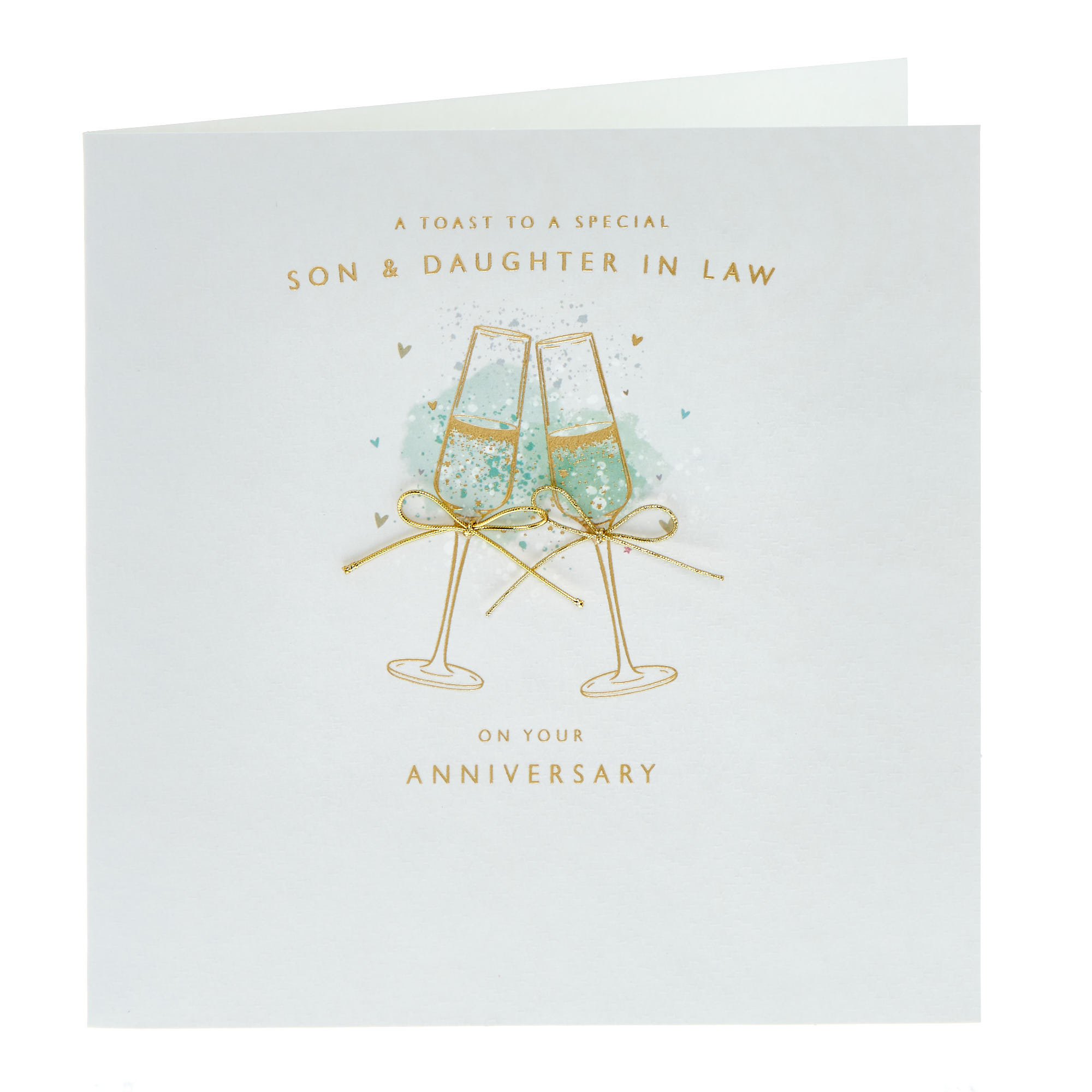 Son & Daughter In Law Champagne Wedding Anniversary Card