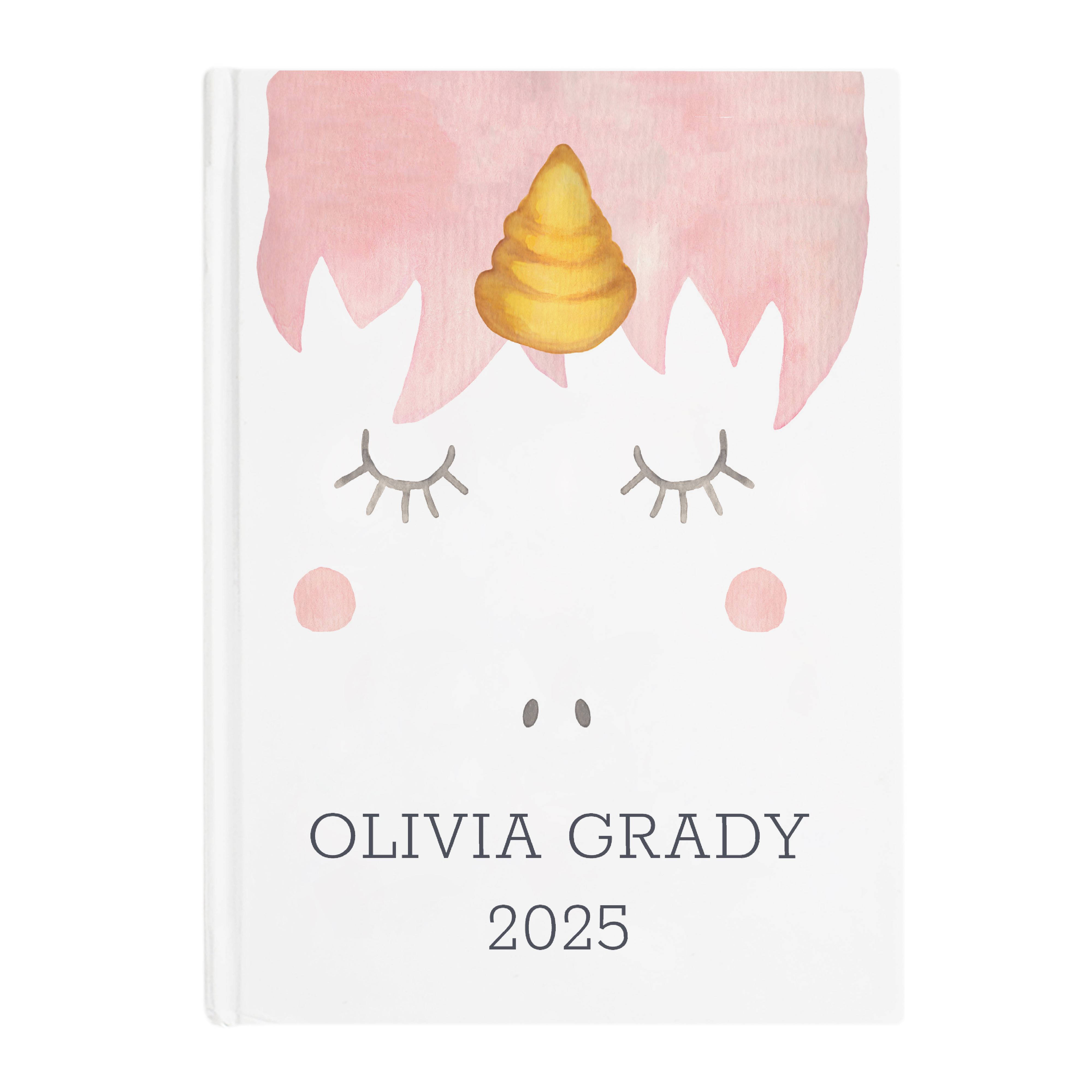 Personalised Diary - Watercolour Unicorn