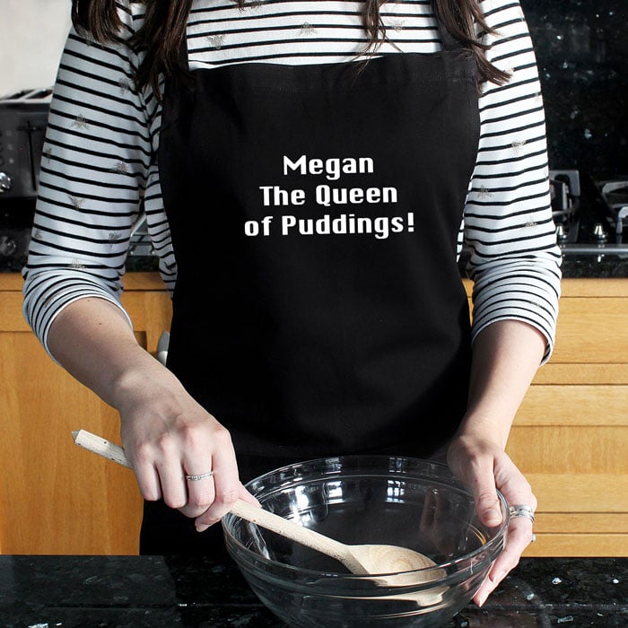 Personalised Black Apron - Any Message