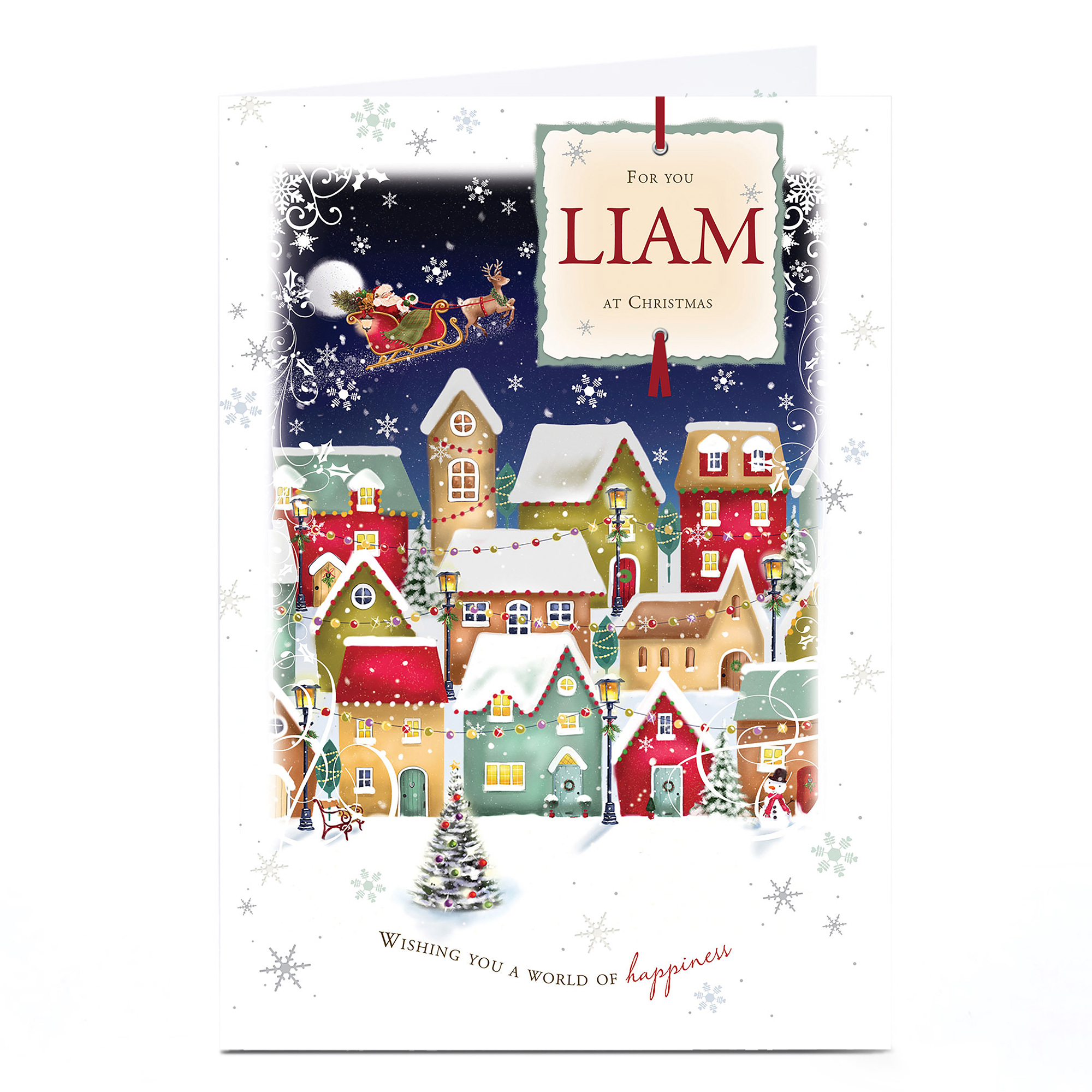 Buy Personalised Christmas Card Snowy Village for GBP 1.79 Card