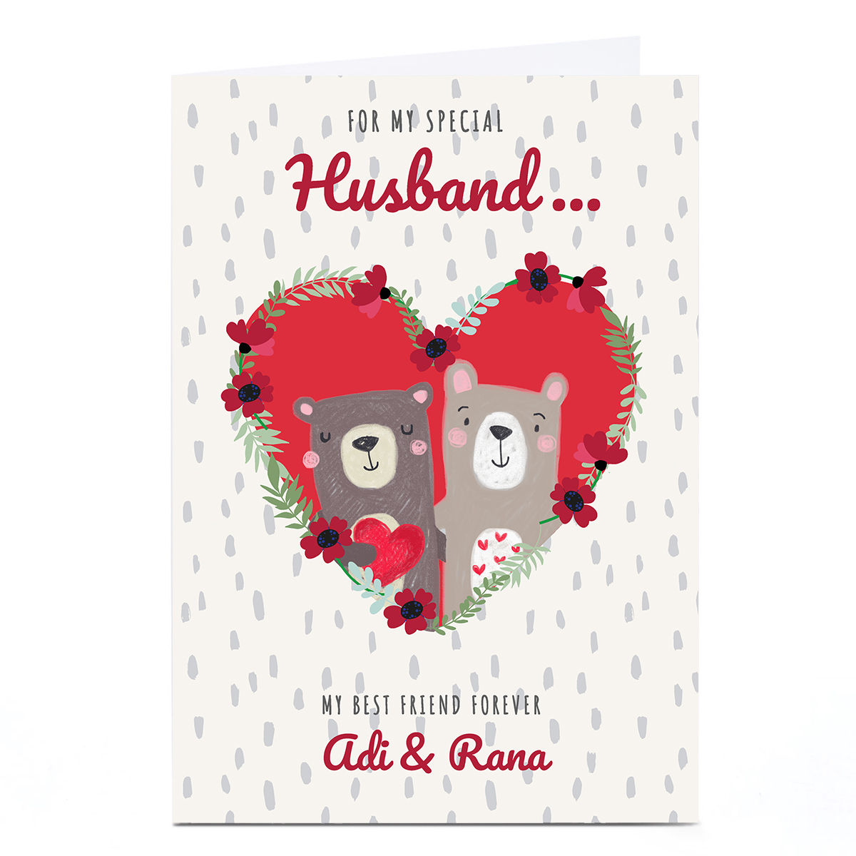 Personalised Bev Hopwood Valentine's Day Card - Best Friend Bears