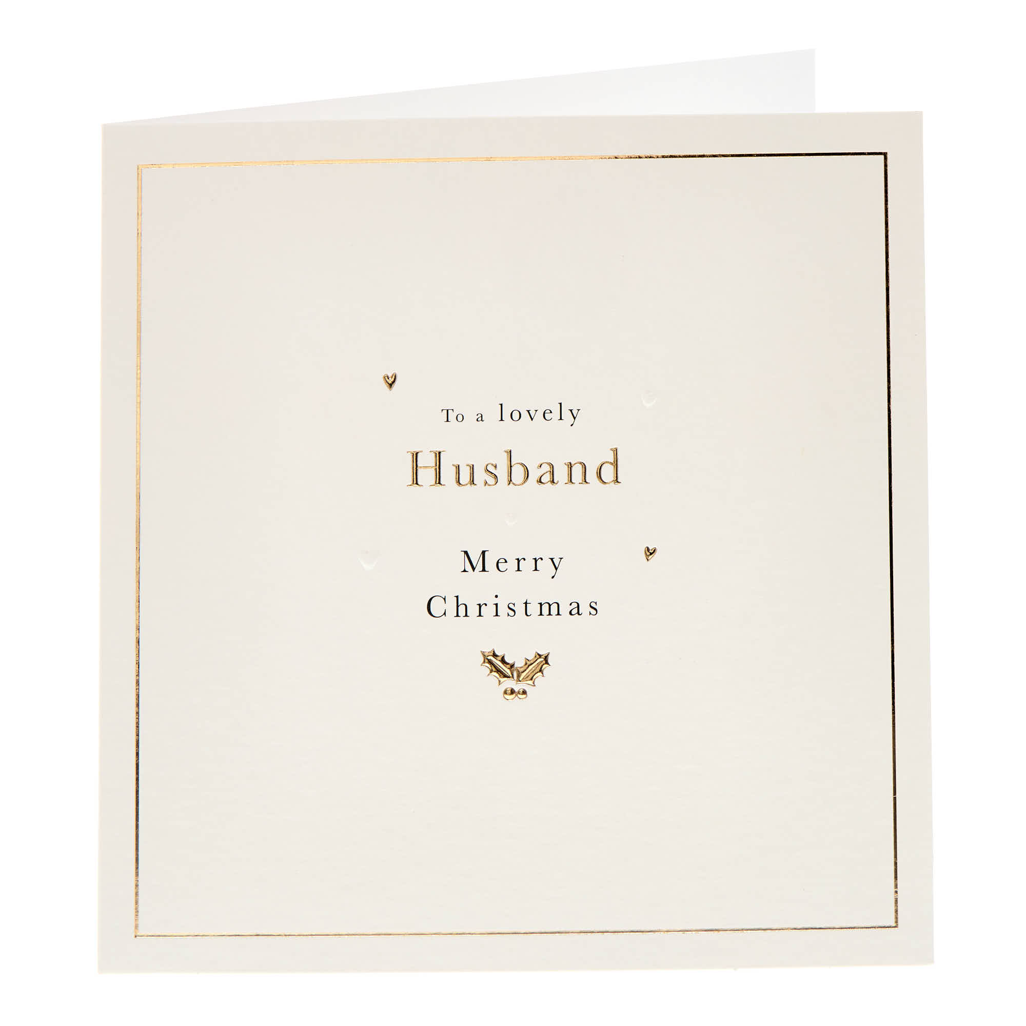 Lovely Husband Holly Christmas Card