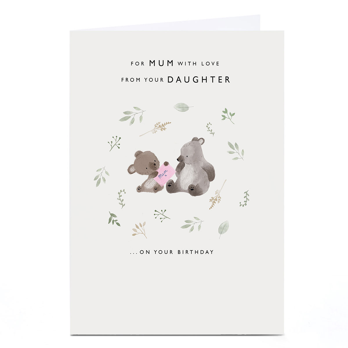 Personalised Birthday Card - Cute Koalas, Mum From Your Daughter