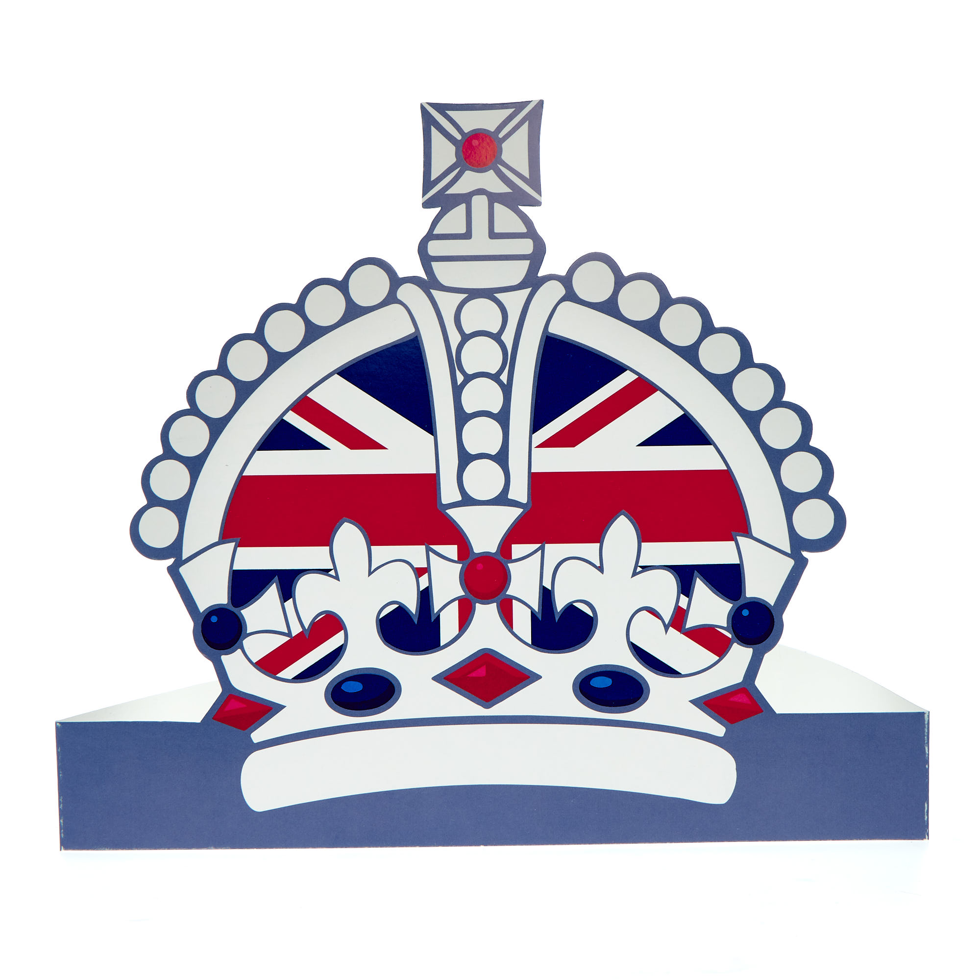 Union Jack King Crown Party Hats - Pack of 8