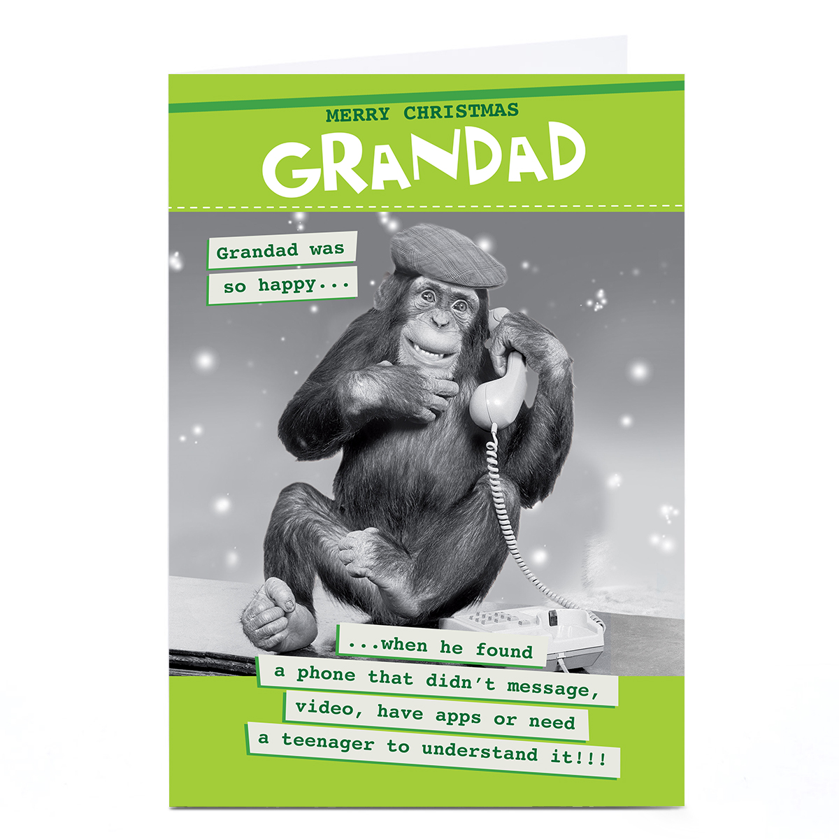 Personalised Quitting Hollywood Christmas Card - Monkey on Phone