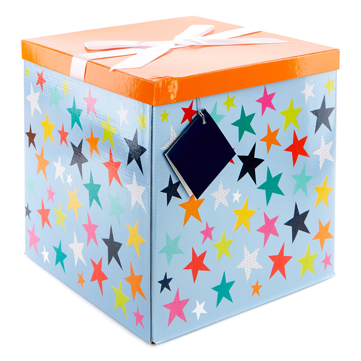 Buy Jumbo Flat-Pack Gift Box - Orange & Blue Stars for GBP 2.49 | Card ...