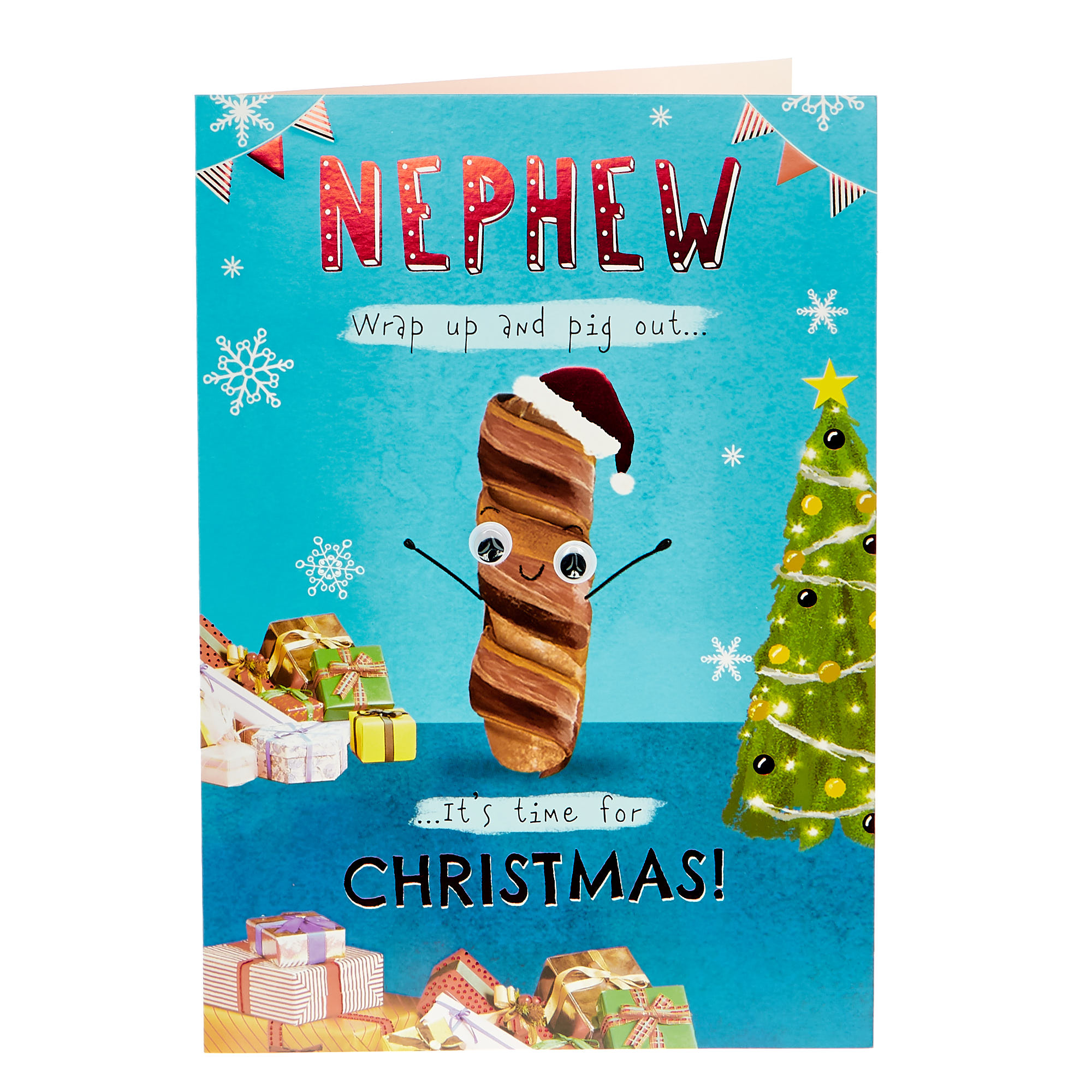 Christmas Card - Nephew Wrap Up & Pig Out