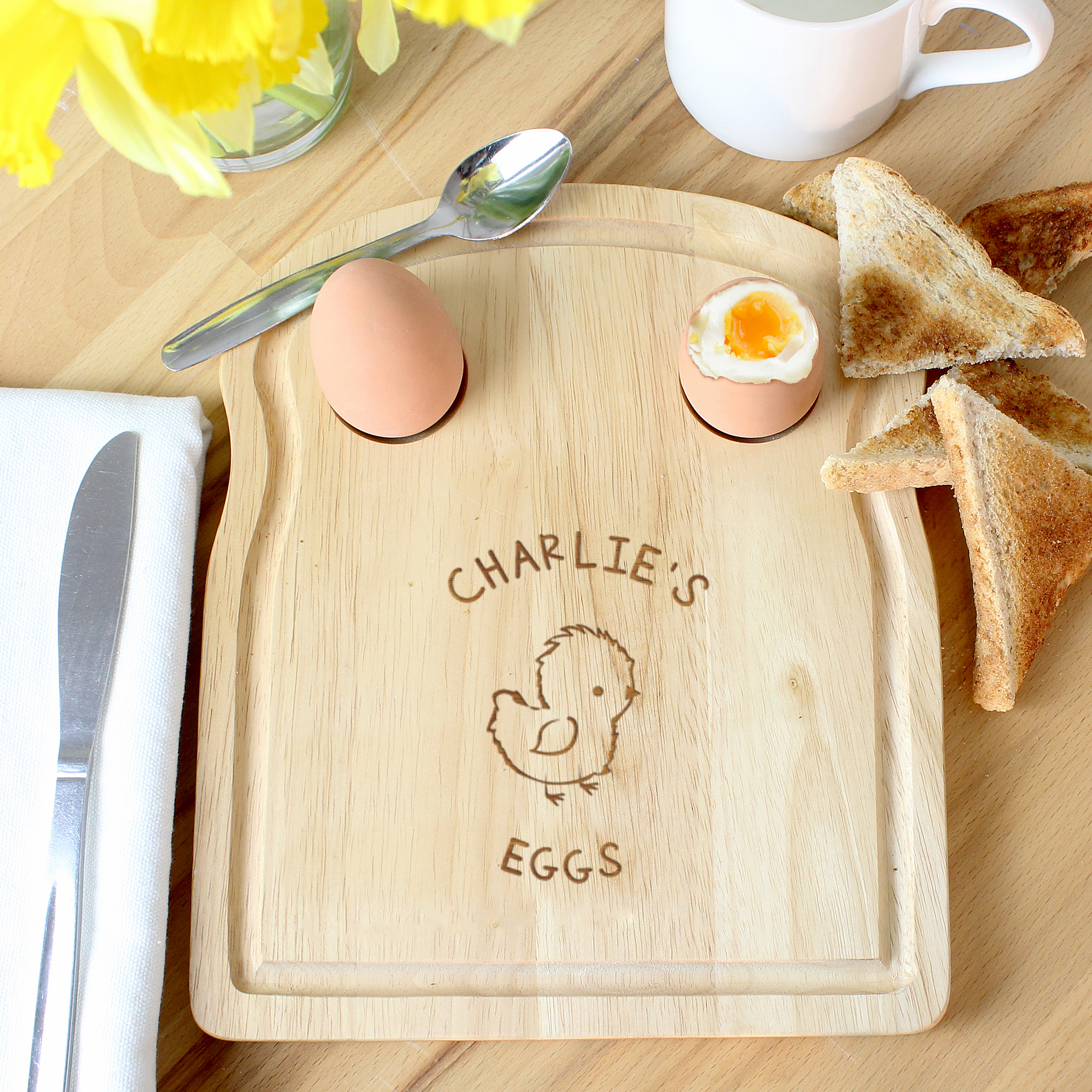 Personalised Chick Egg & Toast Board