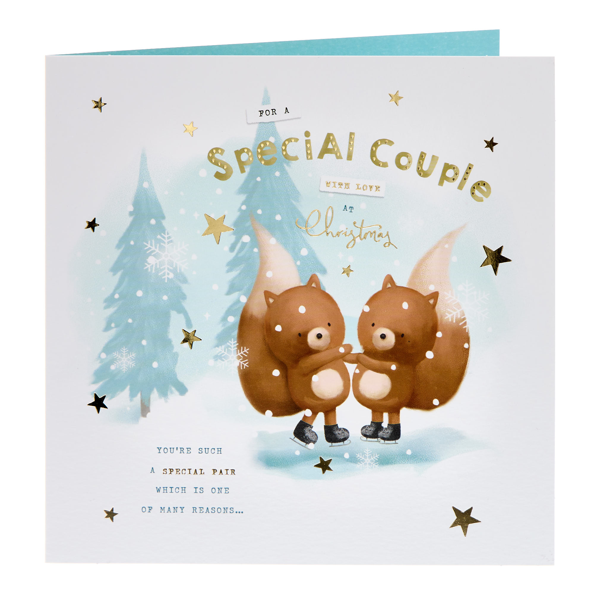 Special Couple Foxes In Snow Christmas Card