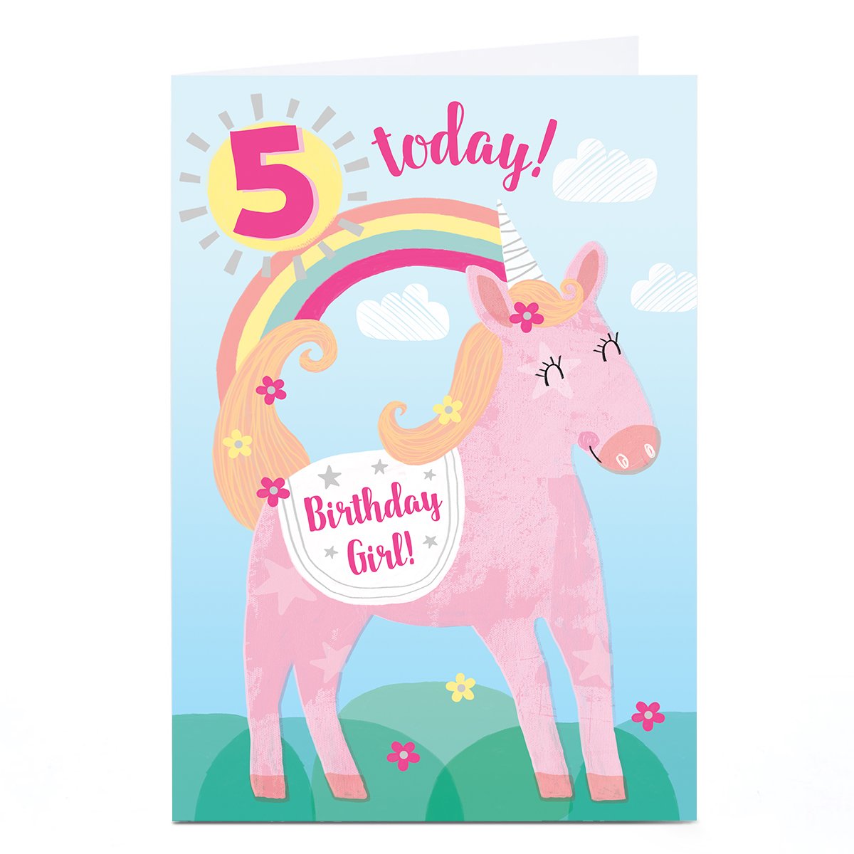 Personalised 5th Birthday Card - Unicorn Birthday Girl