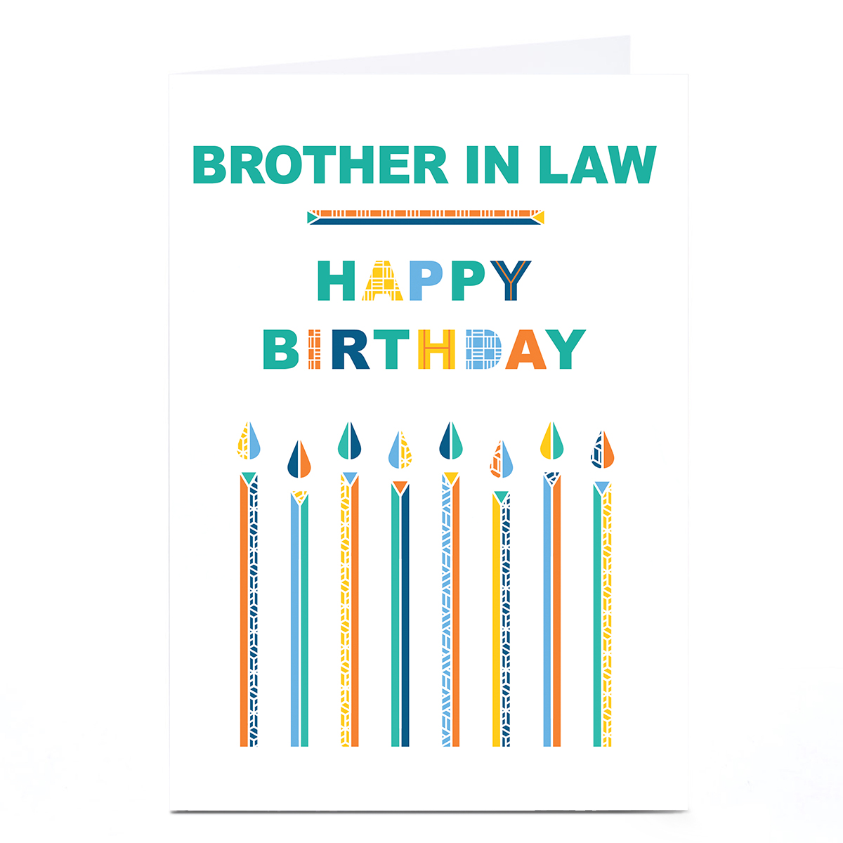 Personalised Birthday Card - Contemporary Cake Candles, Brother-in-Law