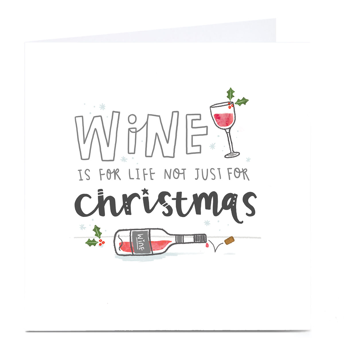 Personalised Blue Kiwi Christmas Card - Wine Is For Life