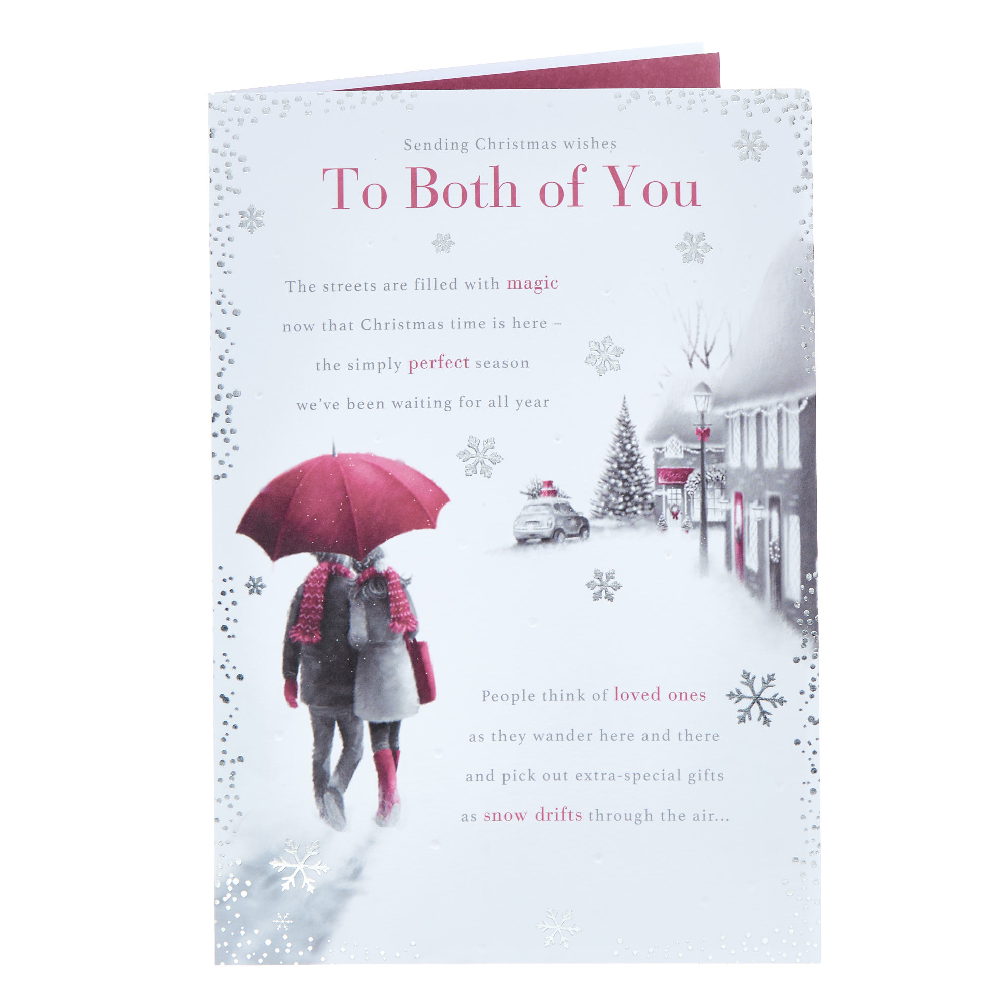 To Both Of You Umbrella Sketch Christmas Card