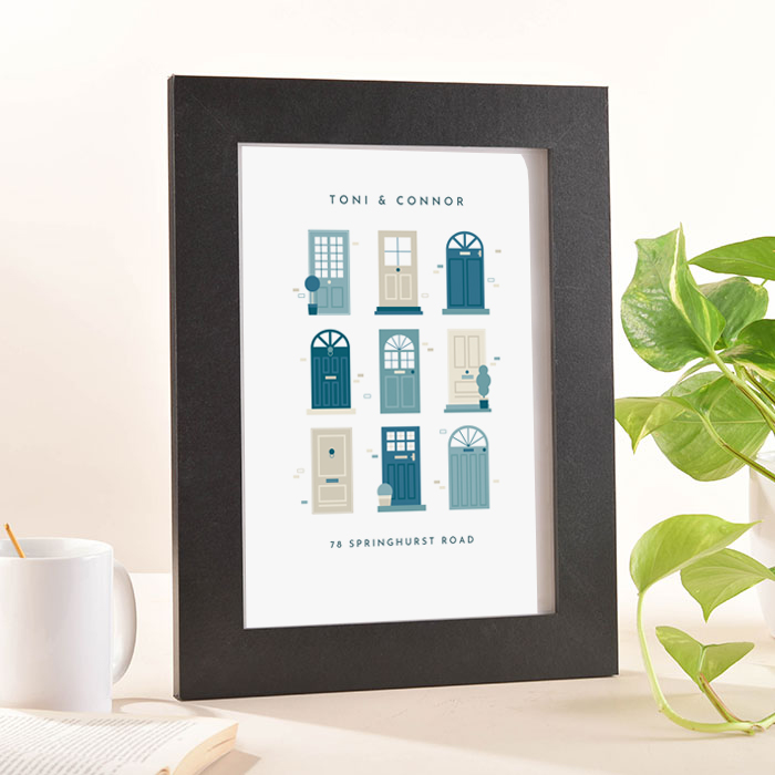 Personalised Names Front Doors Portrait Print