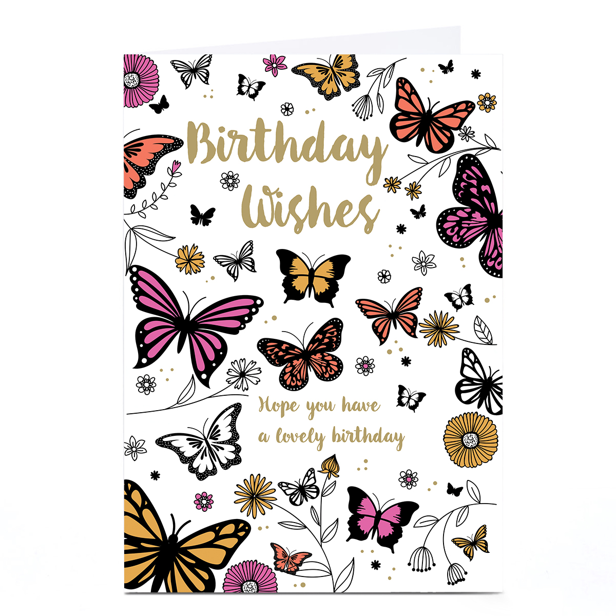 Personalised Birthday Card - Autumnal Butterflies