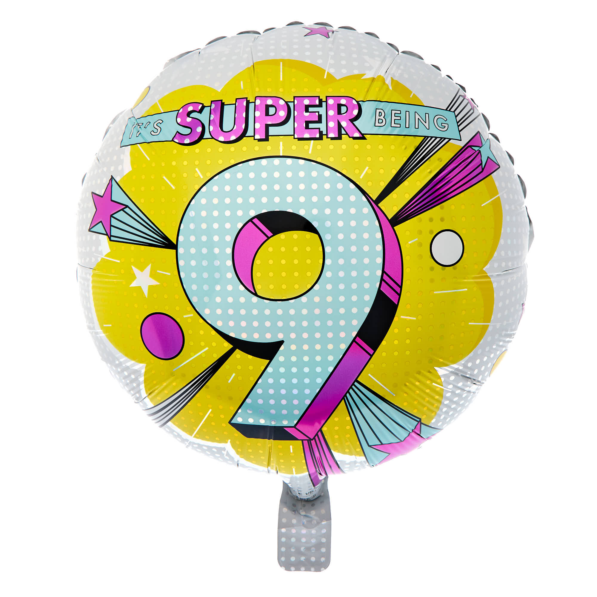 It's Super Being 9 Birthday Balloon Bouquet - DELIVERED INFLATED!