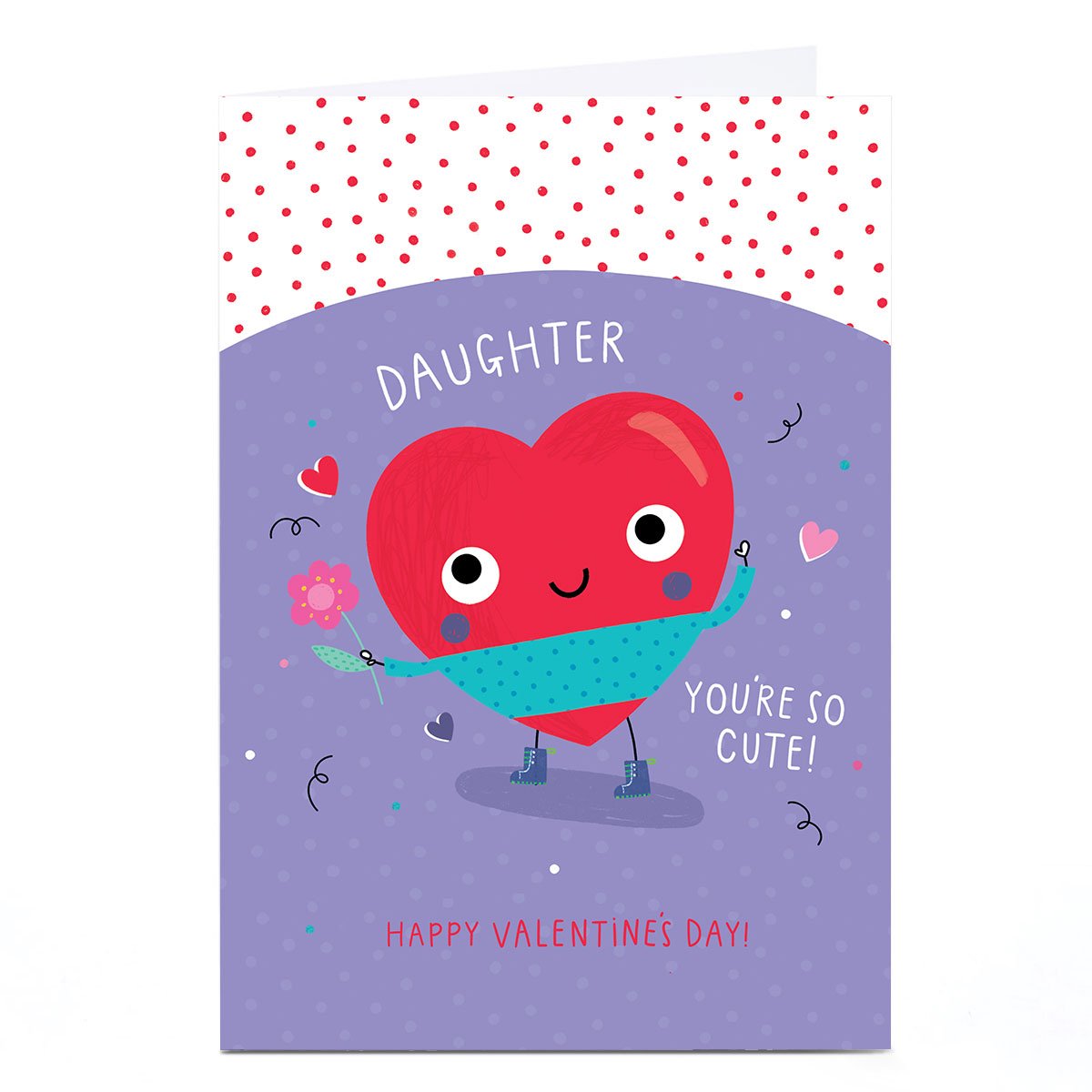 Personalised Valentine's Day Card - You're So Cute Heart, Daughter