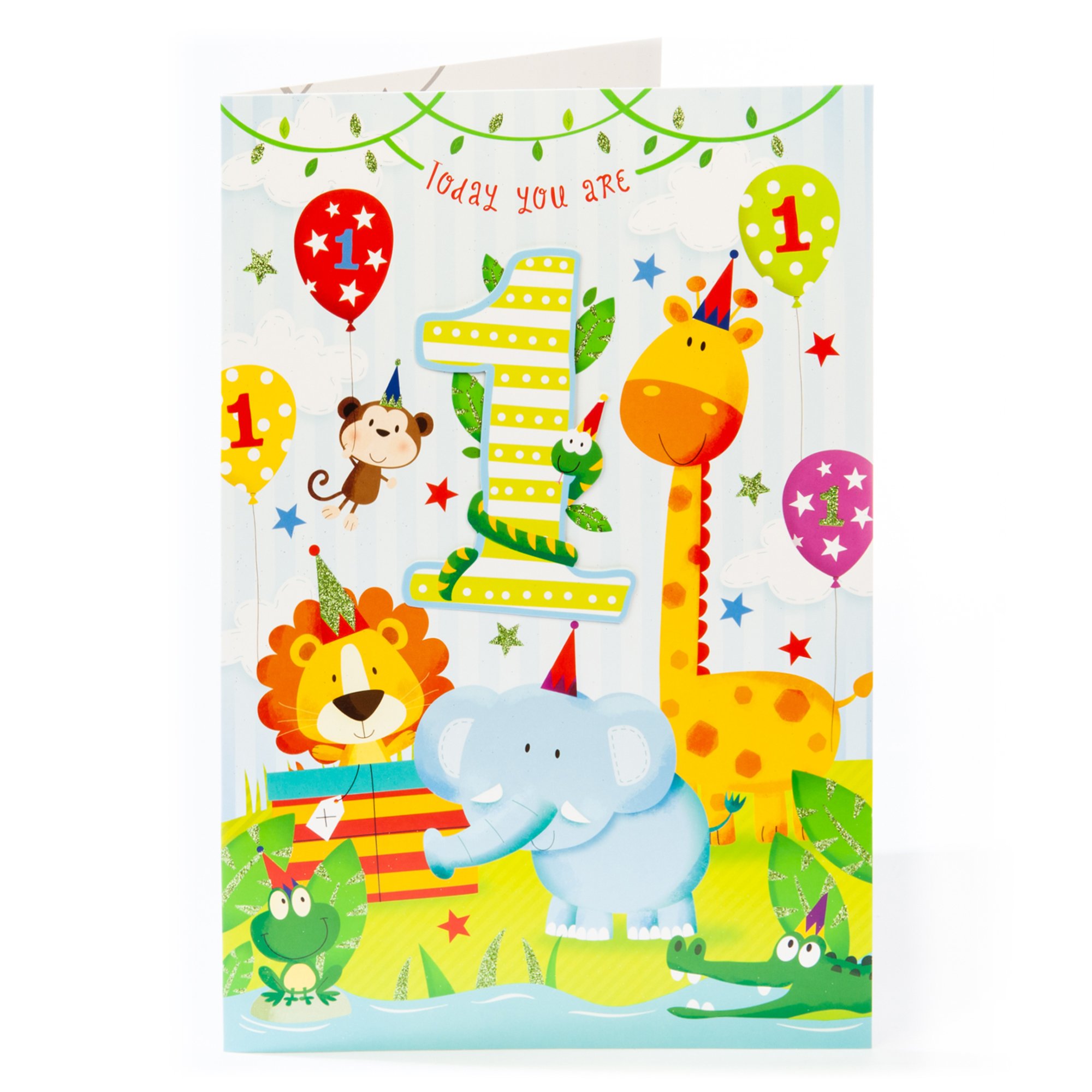 Buy Giant 1st Birthday Card - Jungle Animals for GBP 0.99 | Card Factory UK