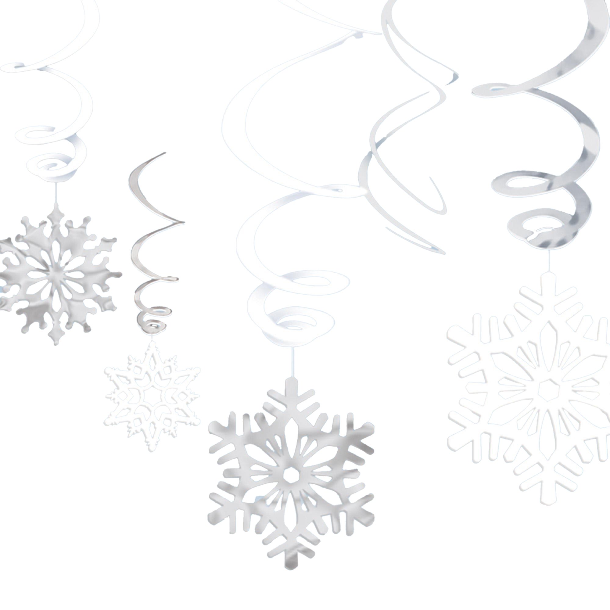 Snowflake Swirl Decorations - Pack of 12