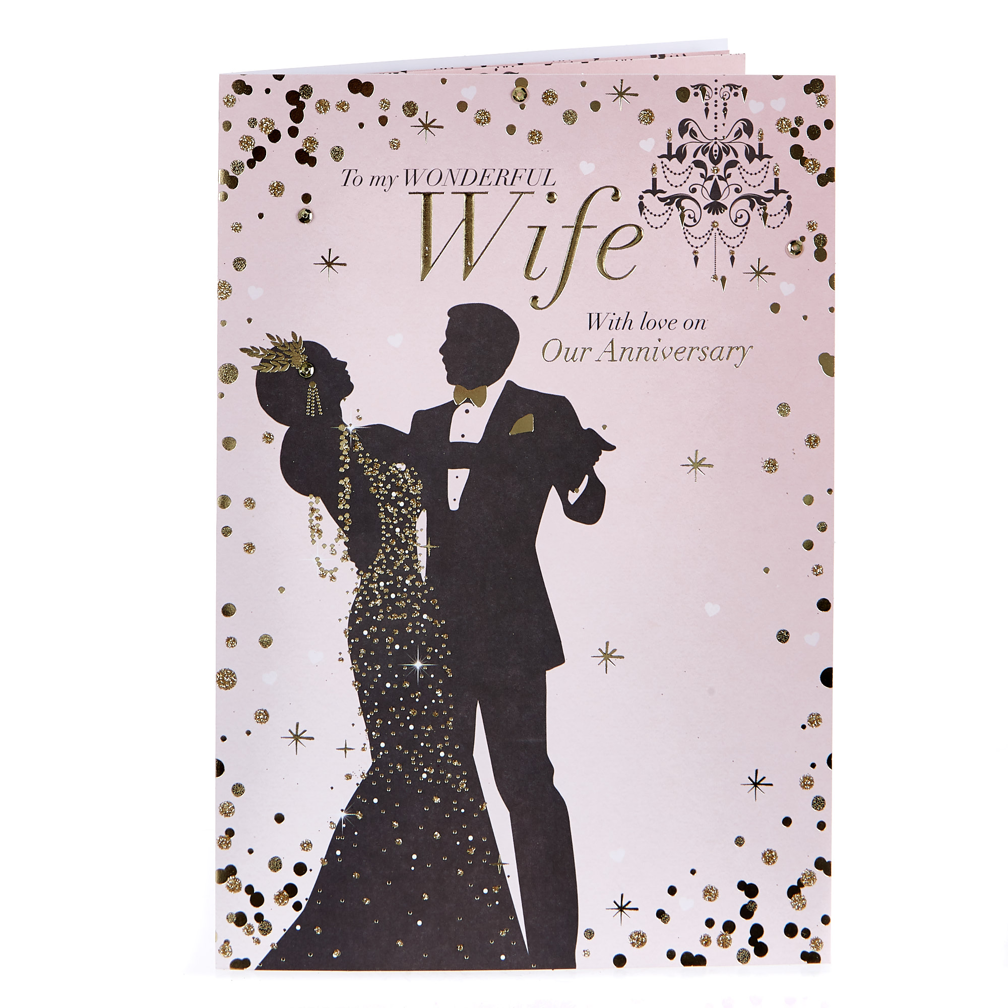 Anniversary Card - Wonderful Wife, Art Deco