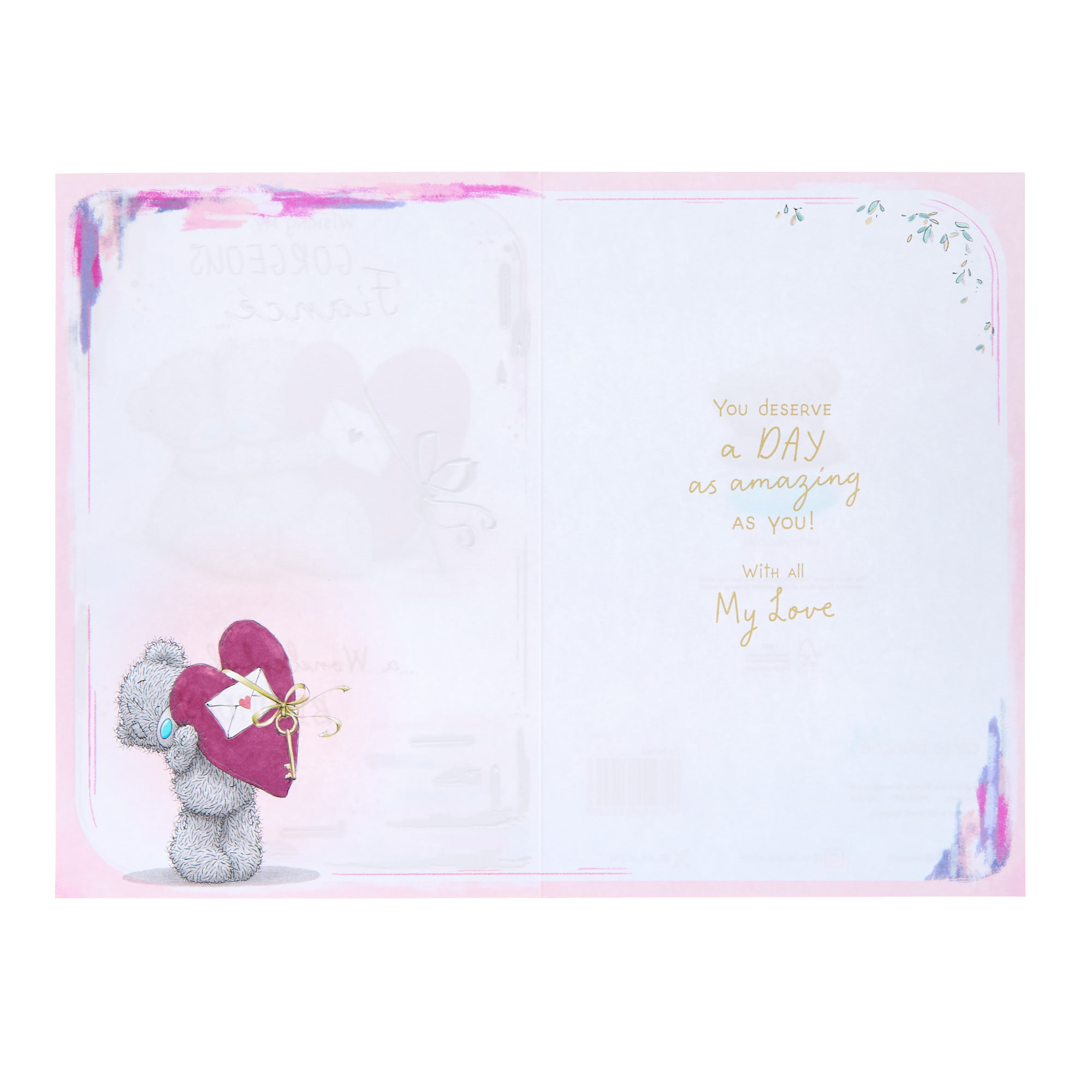 Me To You Tatty Teddy Gorgeous Fiance Birthday Card