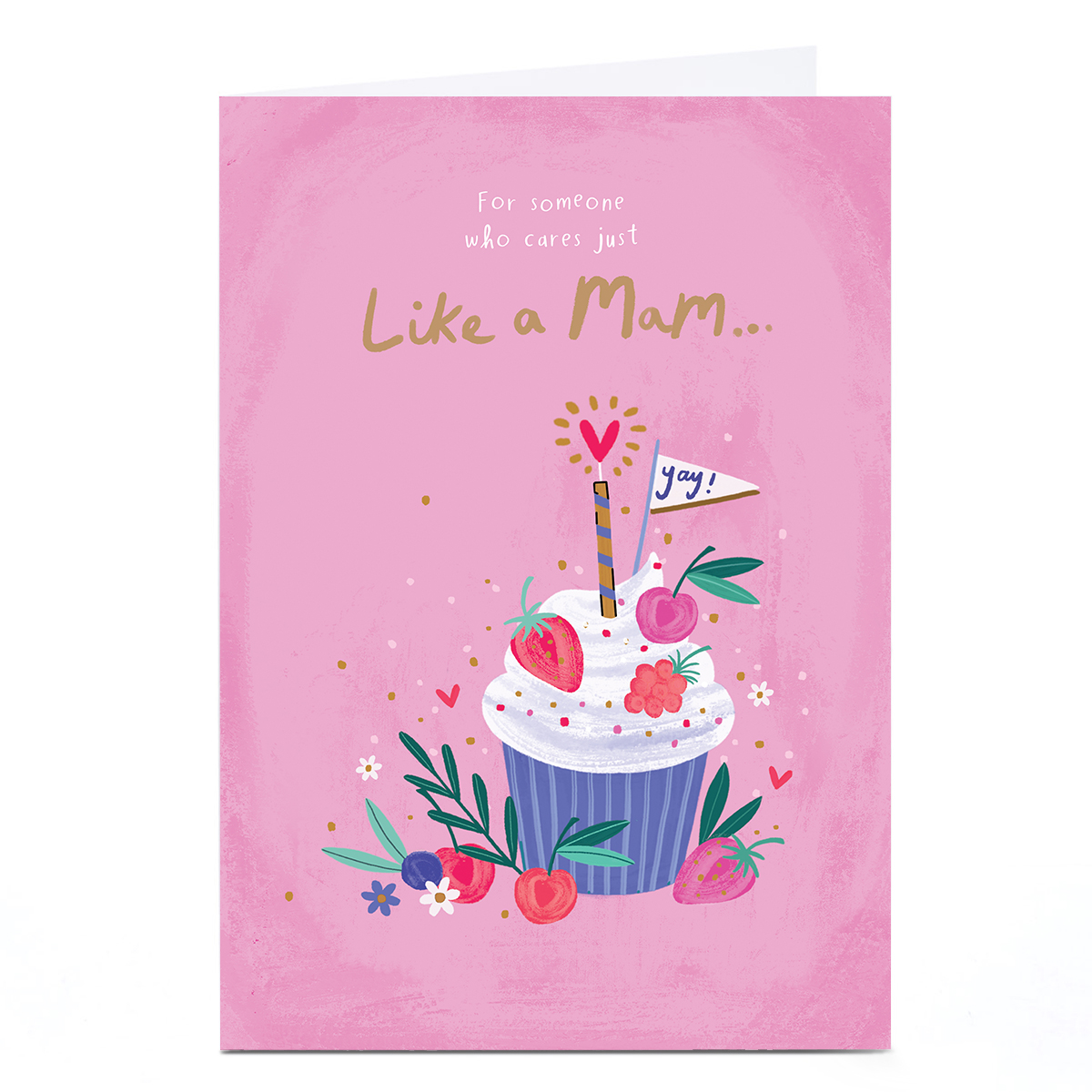 Personalised Birthday Card - Fruity Cupcake, Like a Mam