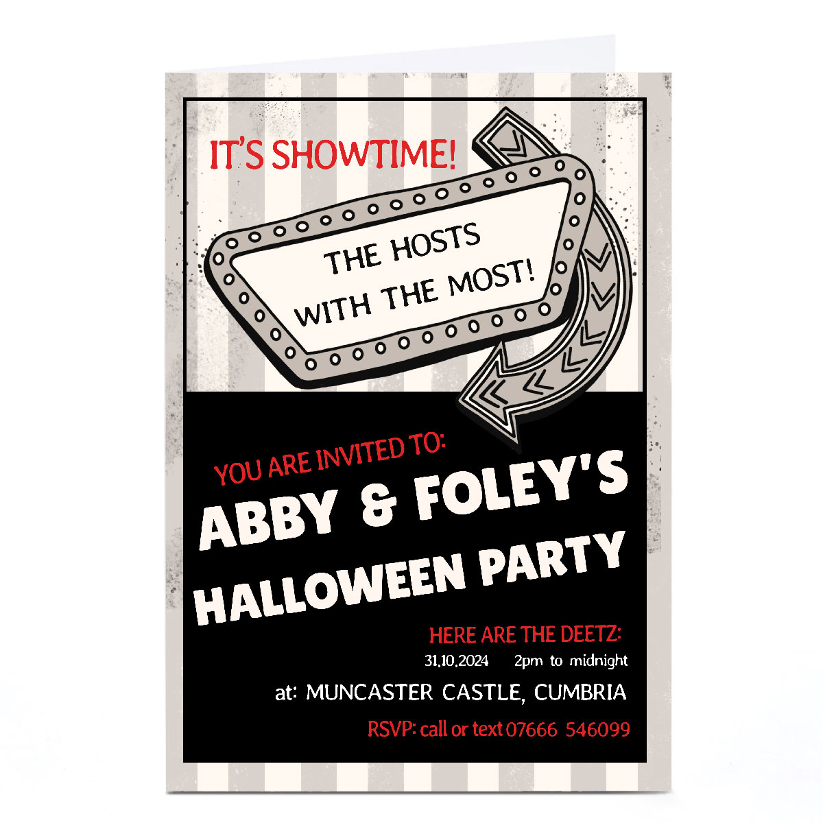 Personalised Halloween Invitation - Showtime